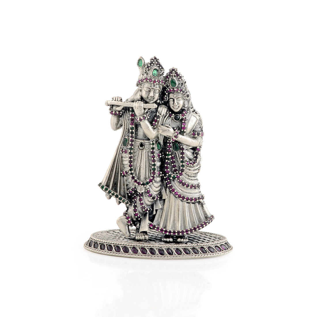 Silver Radha Krishna Idol - Krishna Jewellers Pearls and Gems