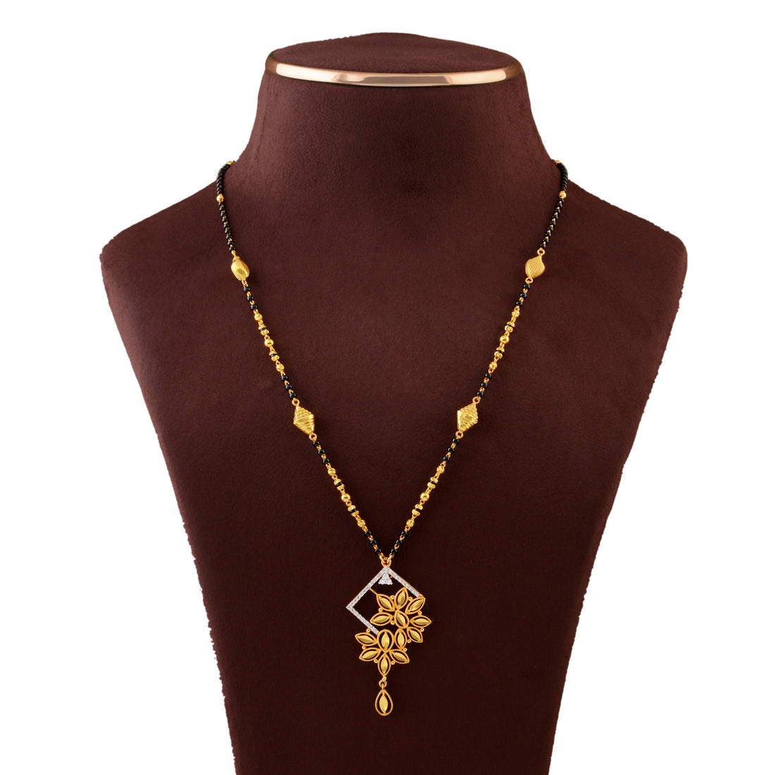 Traditional Mangalsutra With Designer Pendant - Krishna Jewellers Pearls and Gems