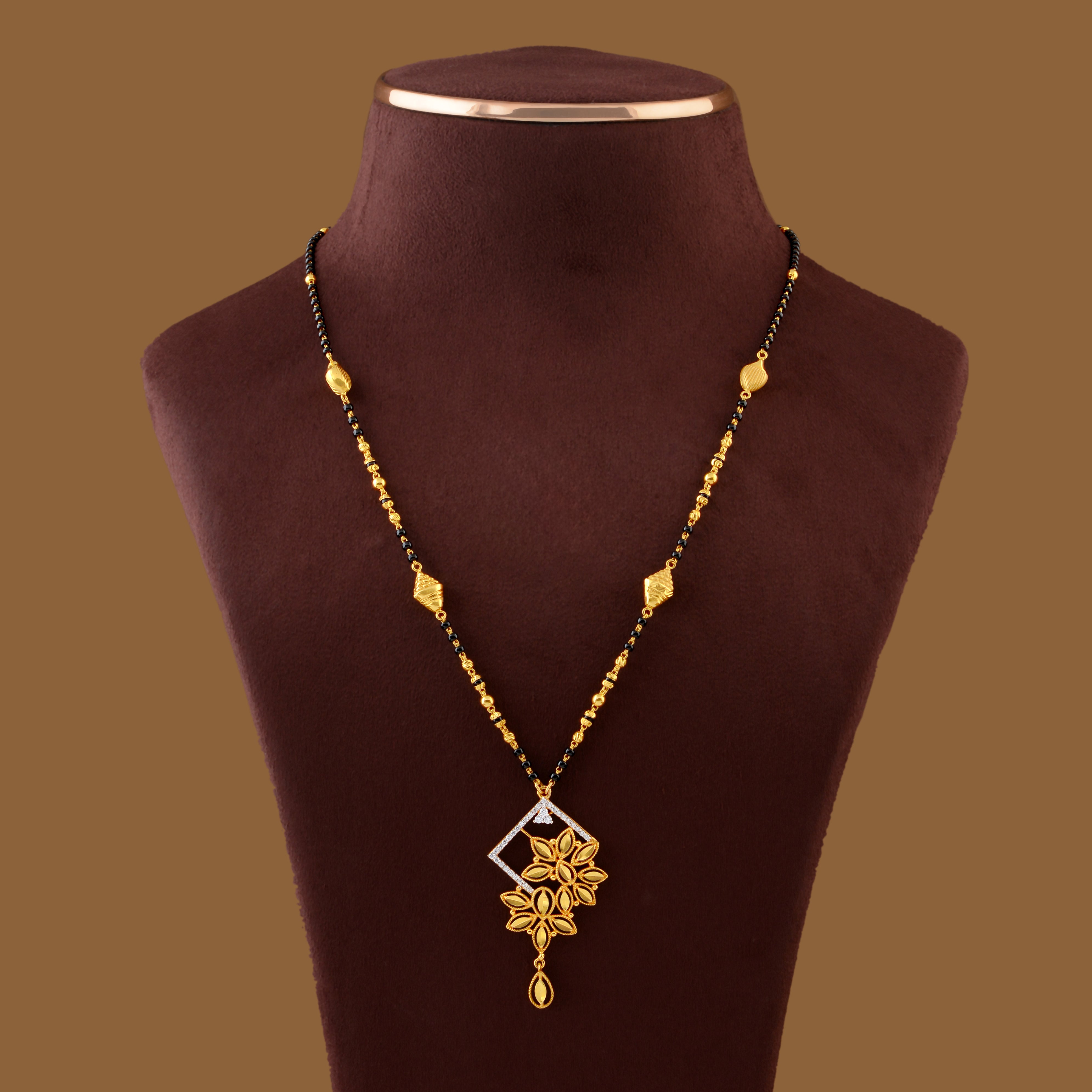 Traditional Mangalsutra With Designer Pendant - Krishna Jewellers Pearls and Gems
