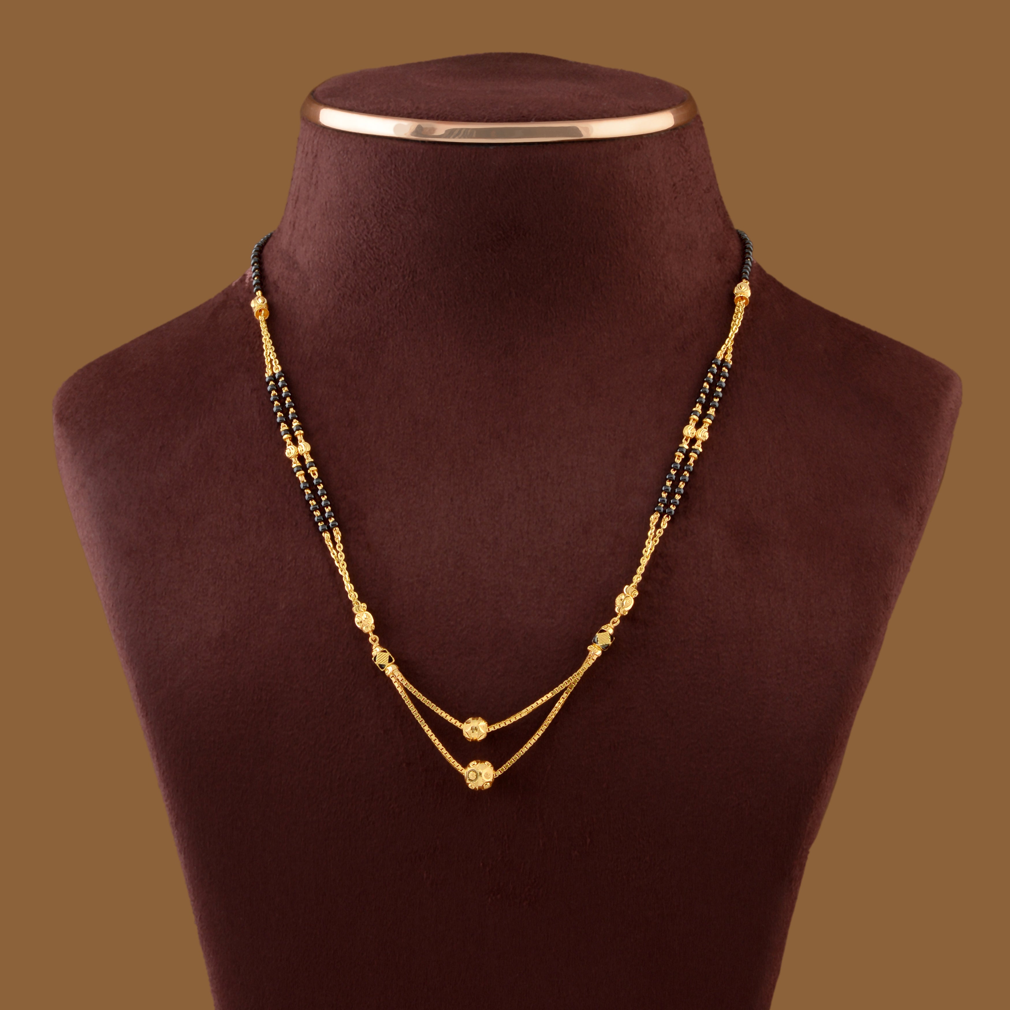 Double Chain Mangalsutra In Gold - Krishna Jewellers Pearls and Gems