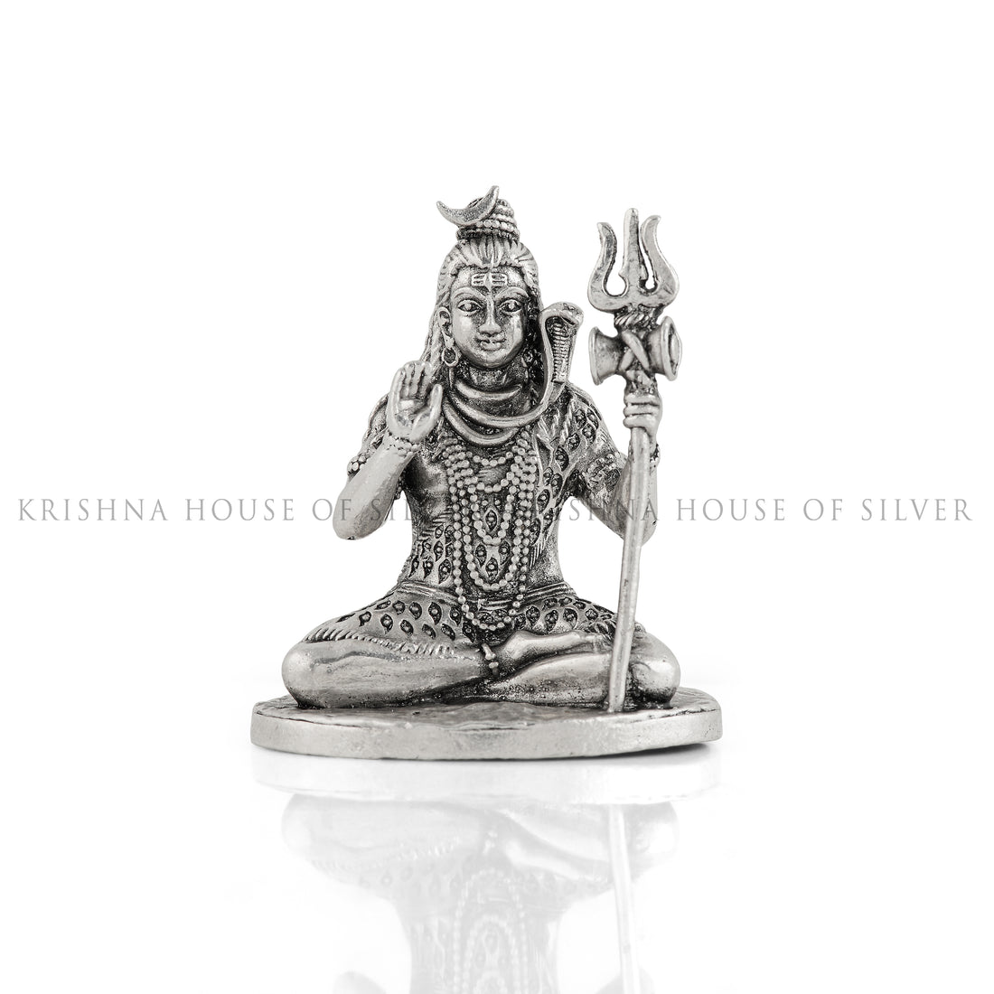 Intricate 92.5 Silver Shiva Idol - The Destroyer