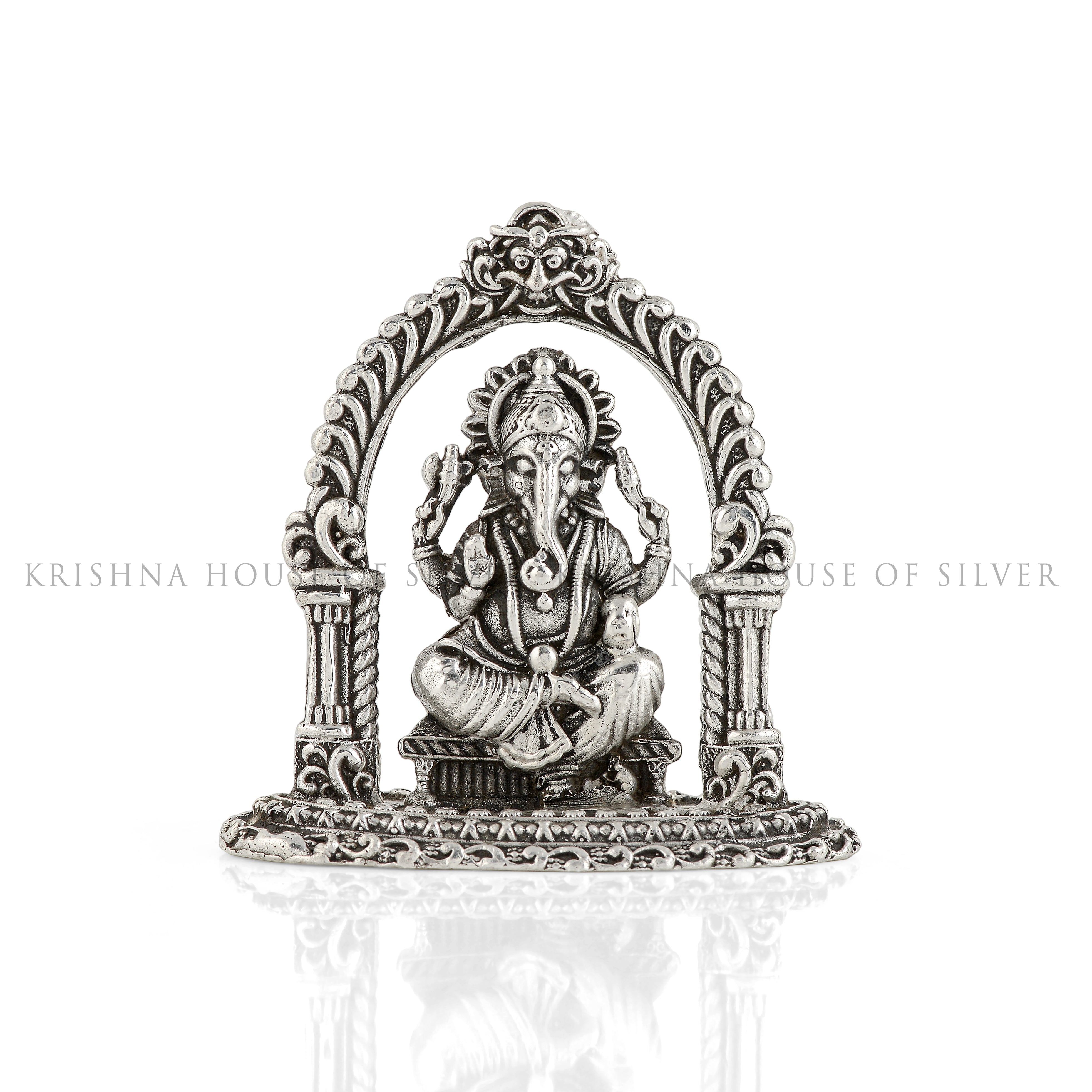 Small Ganesh Idol in Antique silver