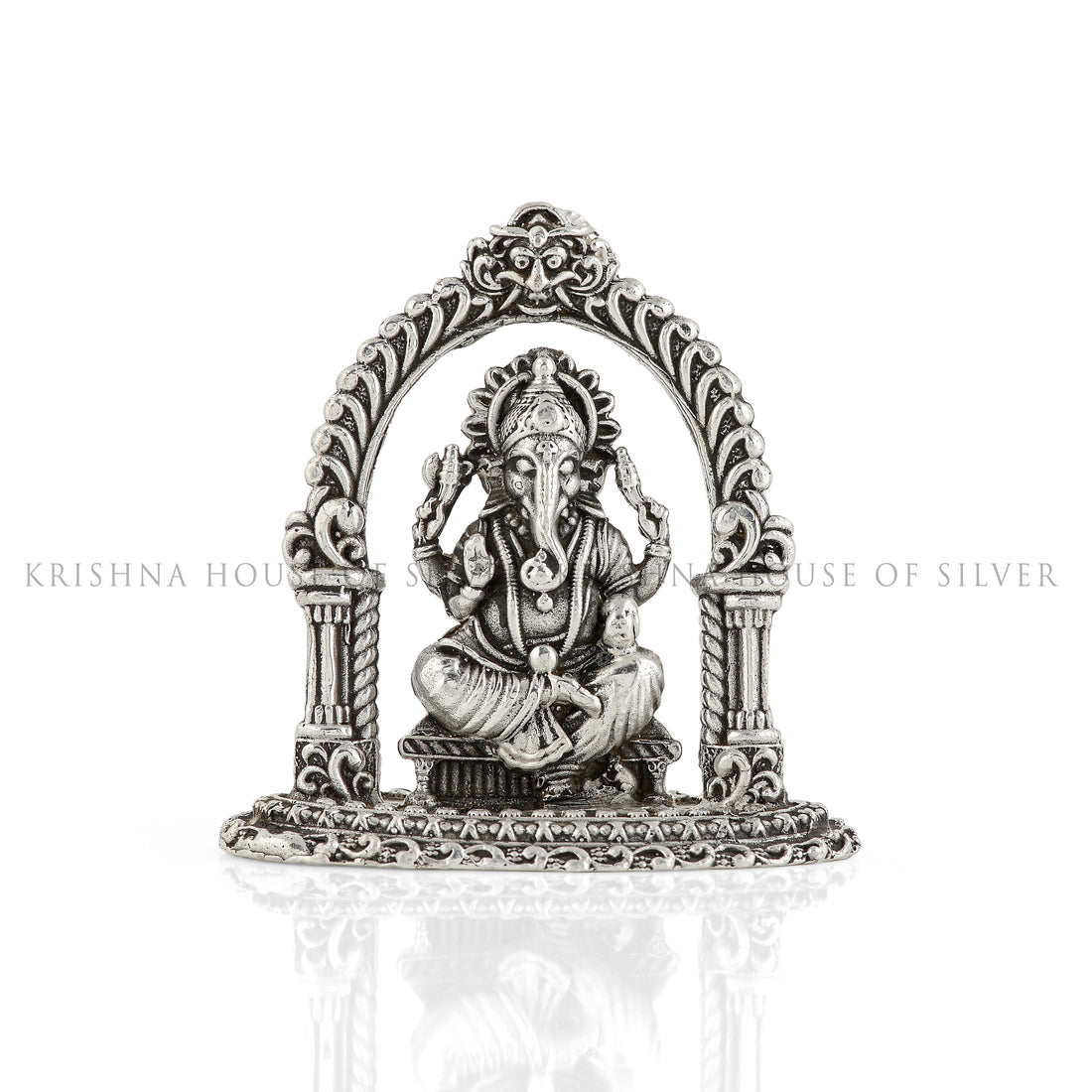 Small Ganesh Idol in Antique silver