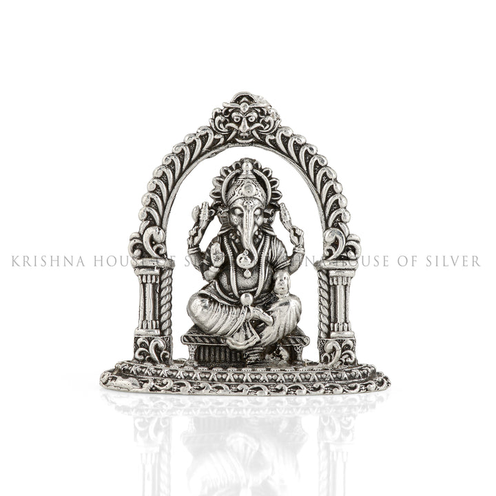 Small Ganesh Idol in Antique silver