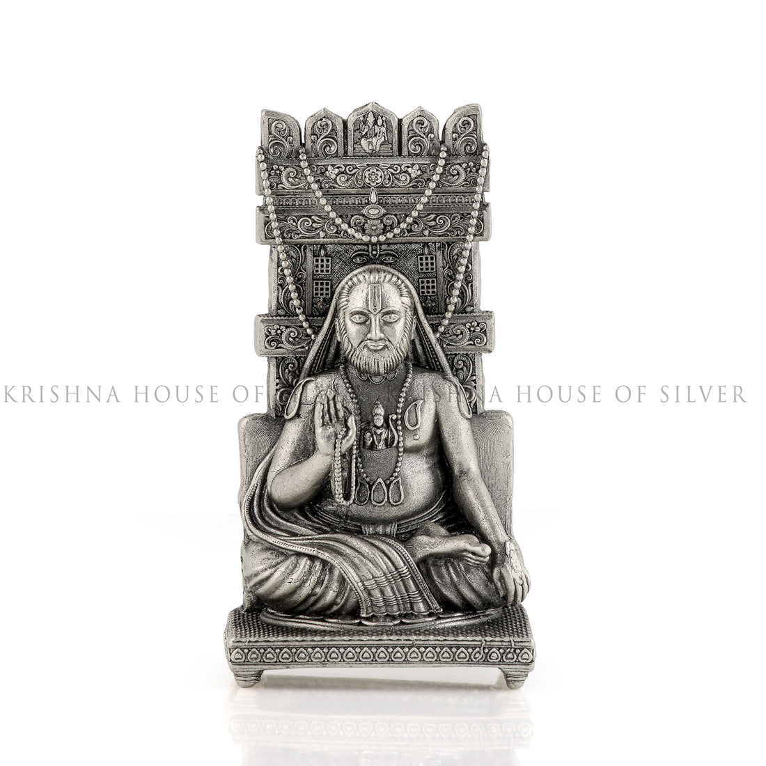 Radiant Silver Idol of Saint Raghavendra Swami