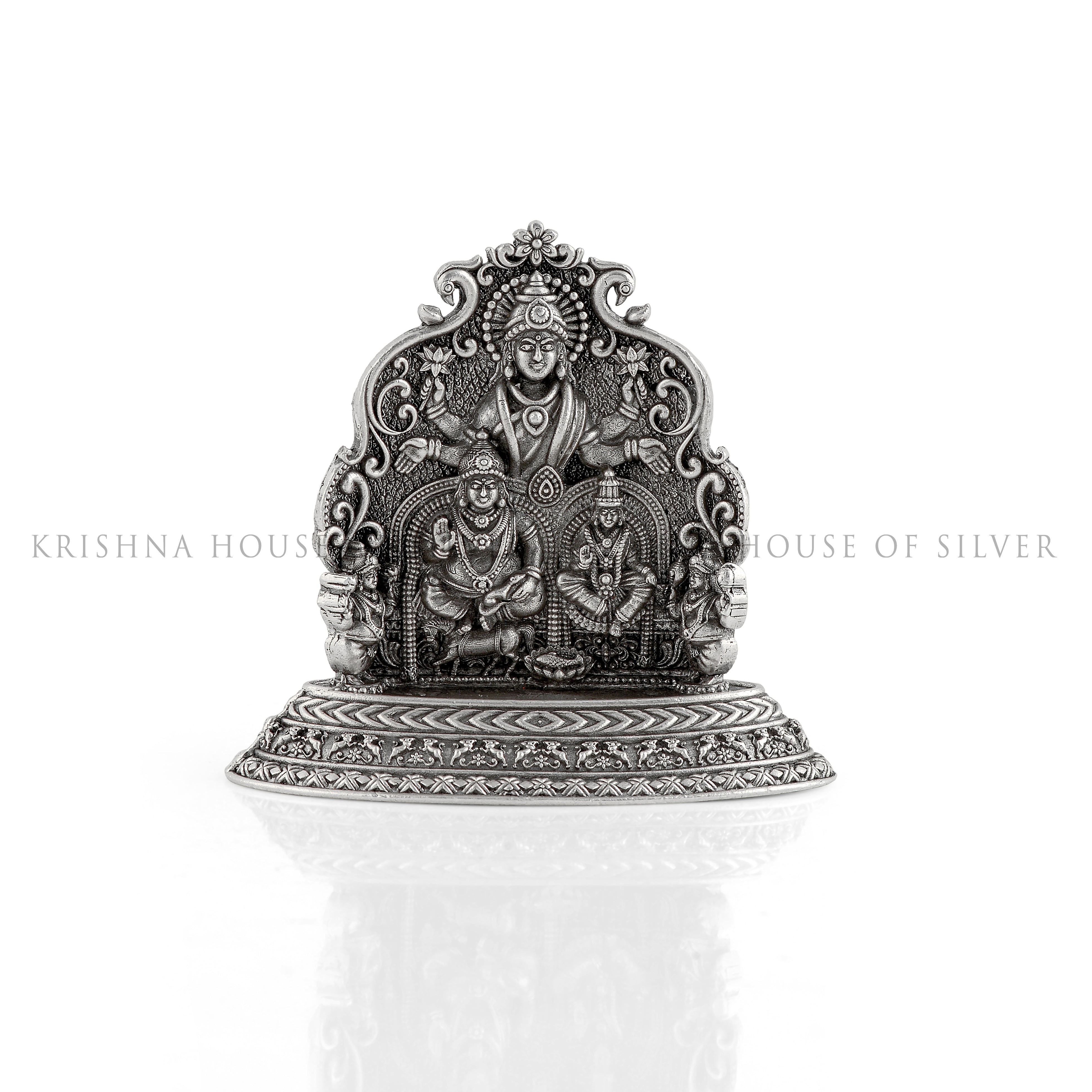 Silver Kubera Lakshmi Idol Set - Wealth & Prosperity