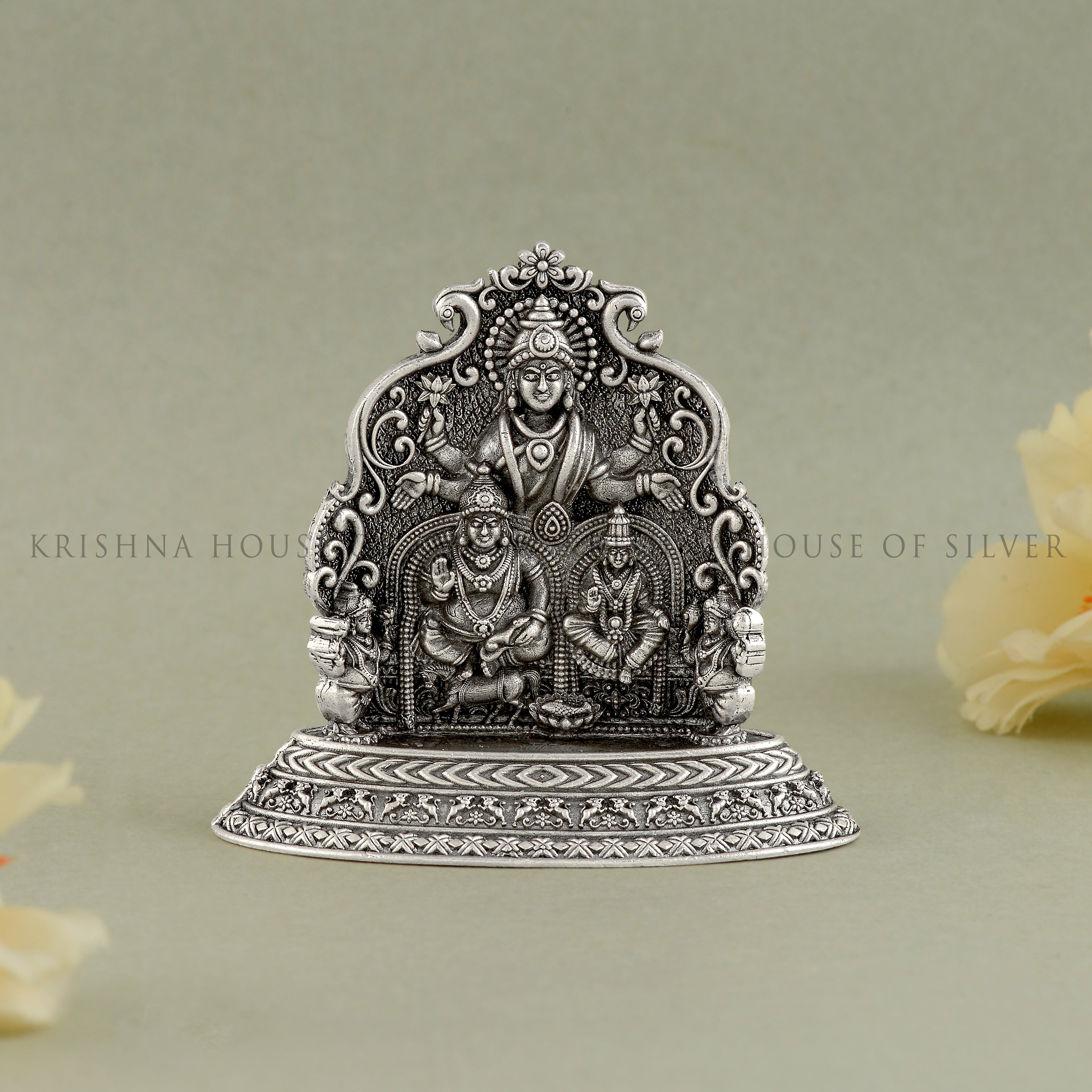 Silver Kubera Lakshmi Idol Set - Wealth & Prosperity