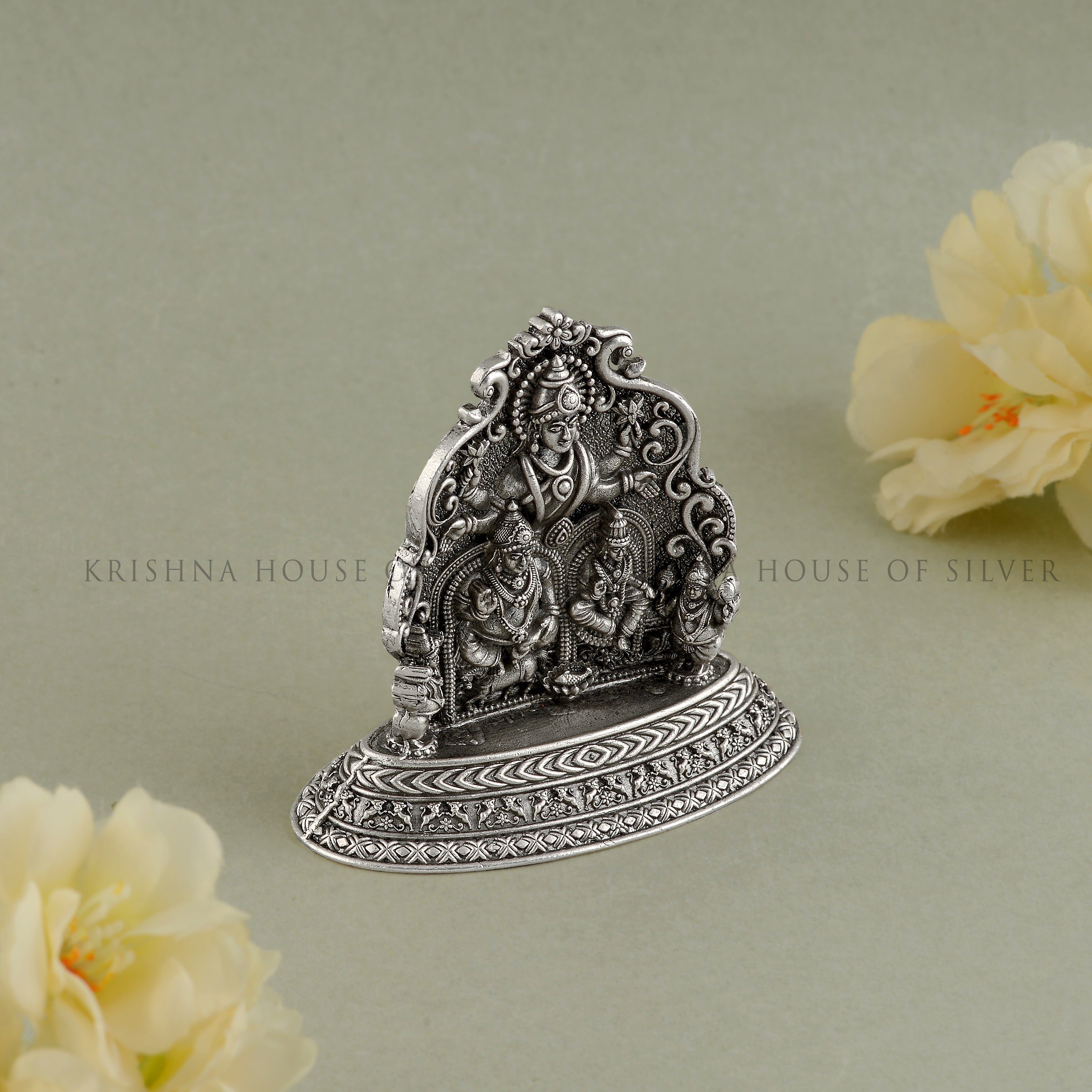 Silver Kubera Lakshmi Idol Set - Wealth & Prosperity