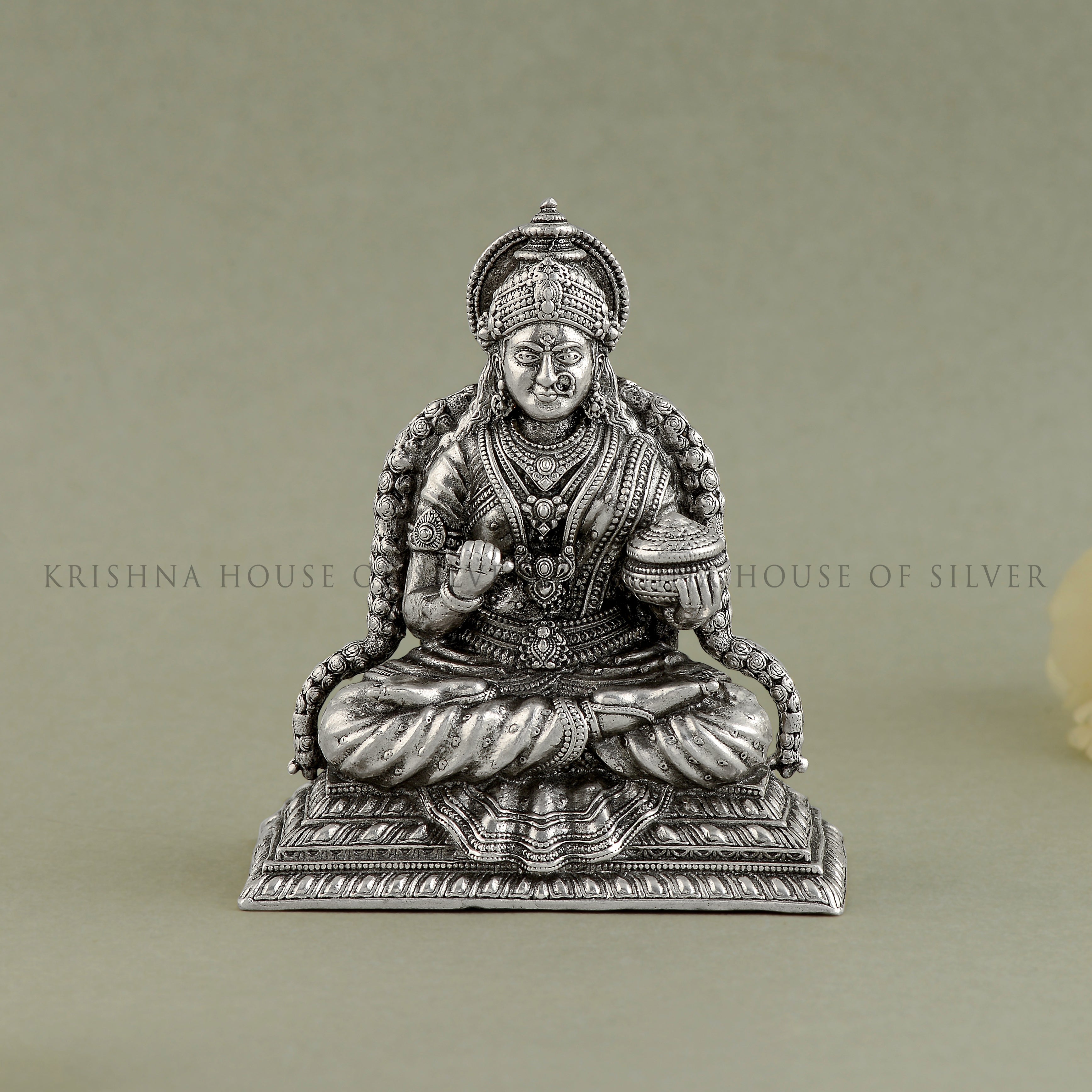 Annapurna Devi Silver Idol: Goddess of Nourishment and Prosperity