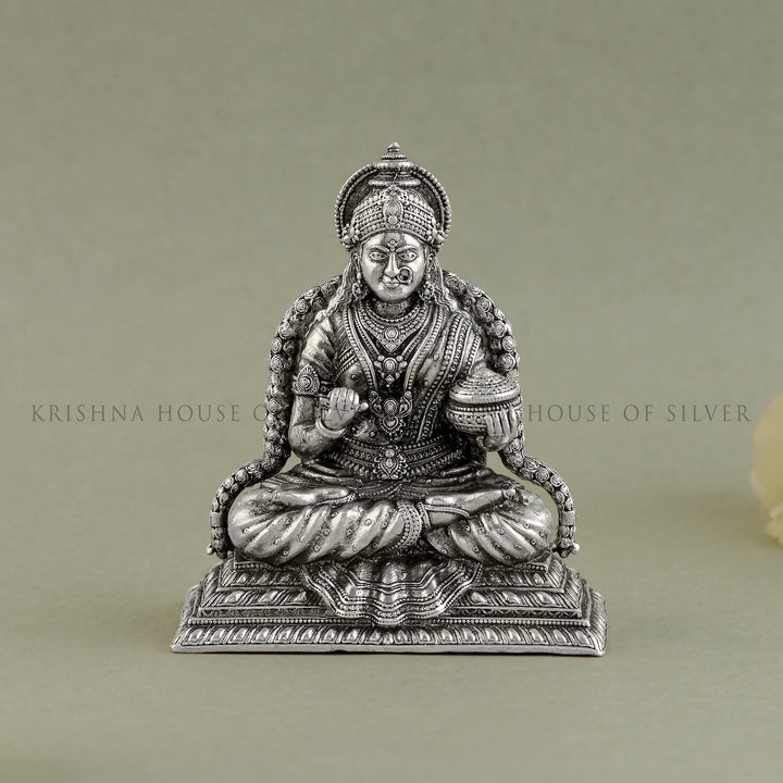 Annapurna Devi Silver Idol: Goddess of Nourishment and Prosperity