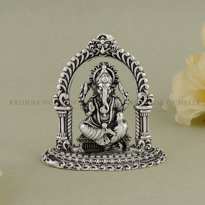 Small Ganesh Idol in Antique silver