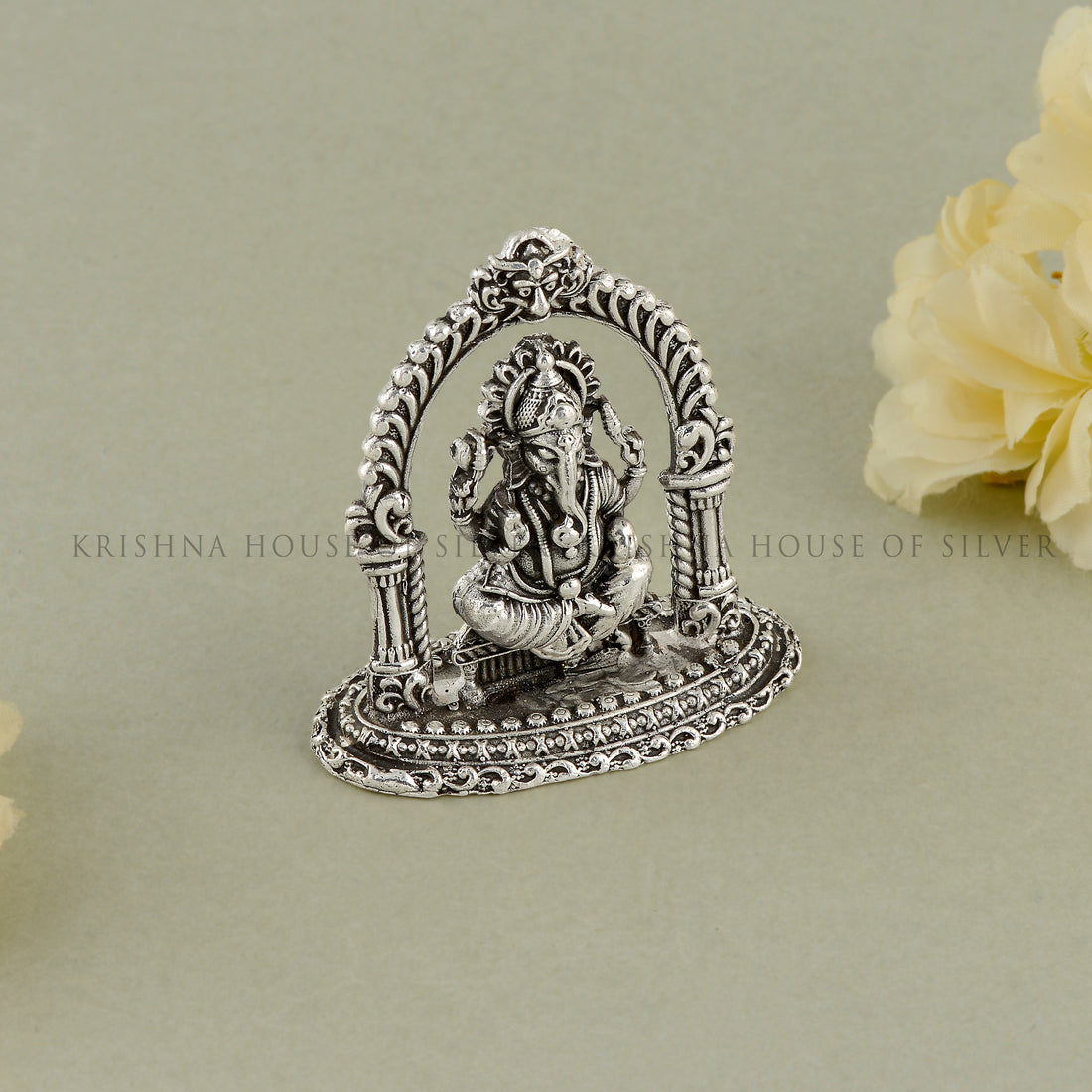 Small Ganesh Idol in Antique silver
