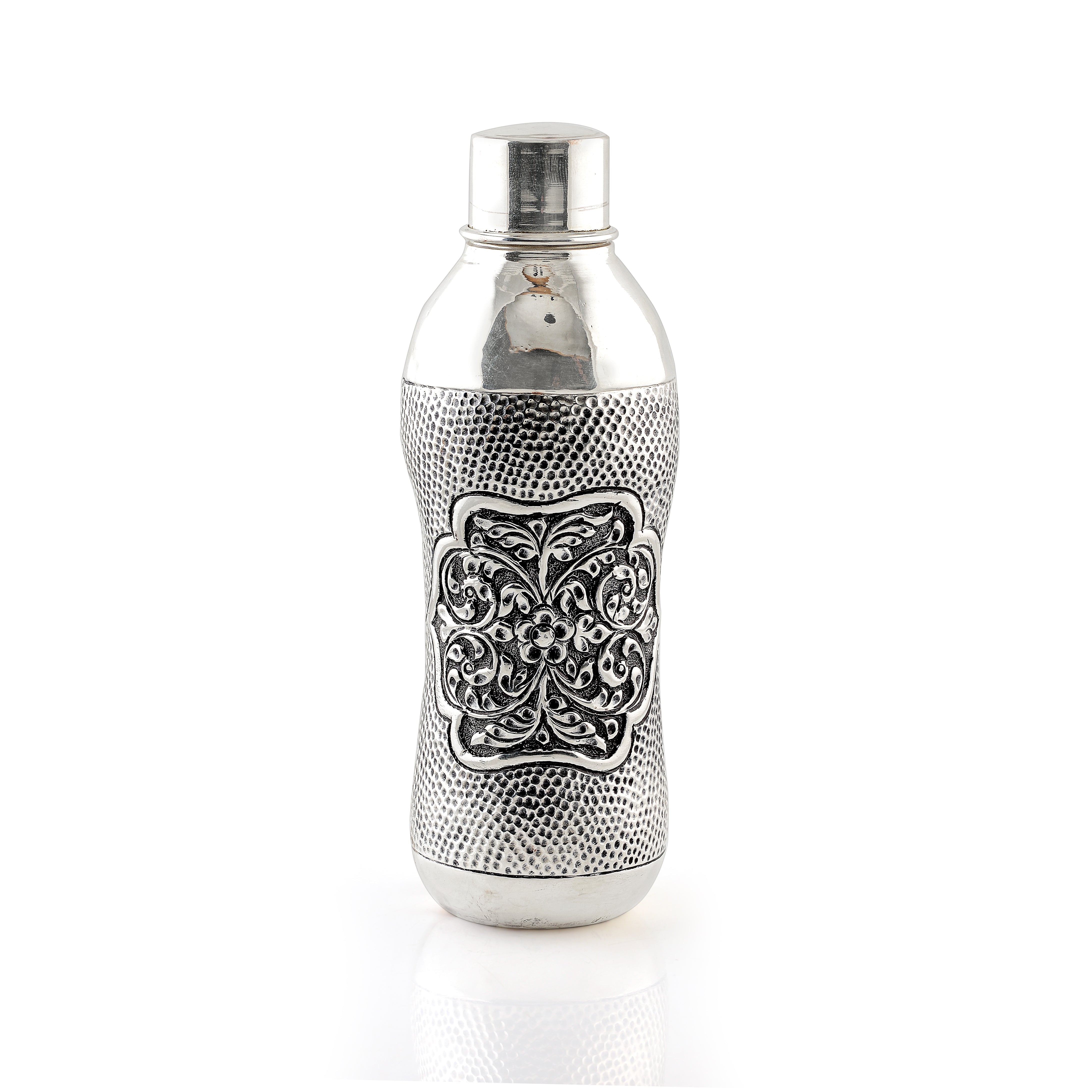 Elegant Floral Design Silver Water Bottle - Krishna Jewellers Pearls and Gems