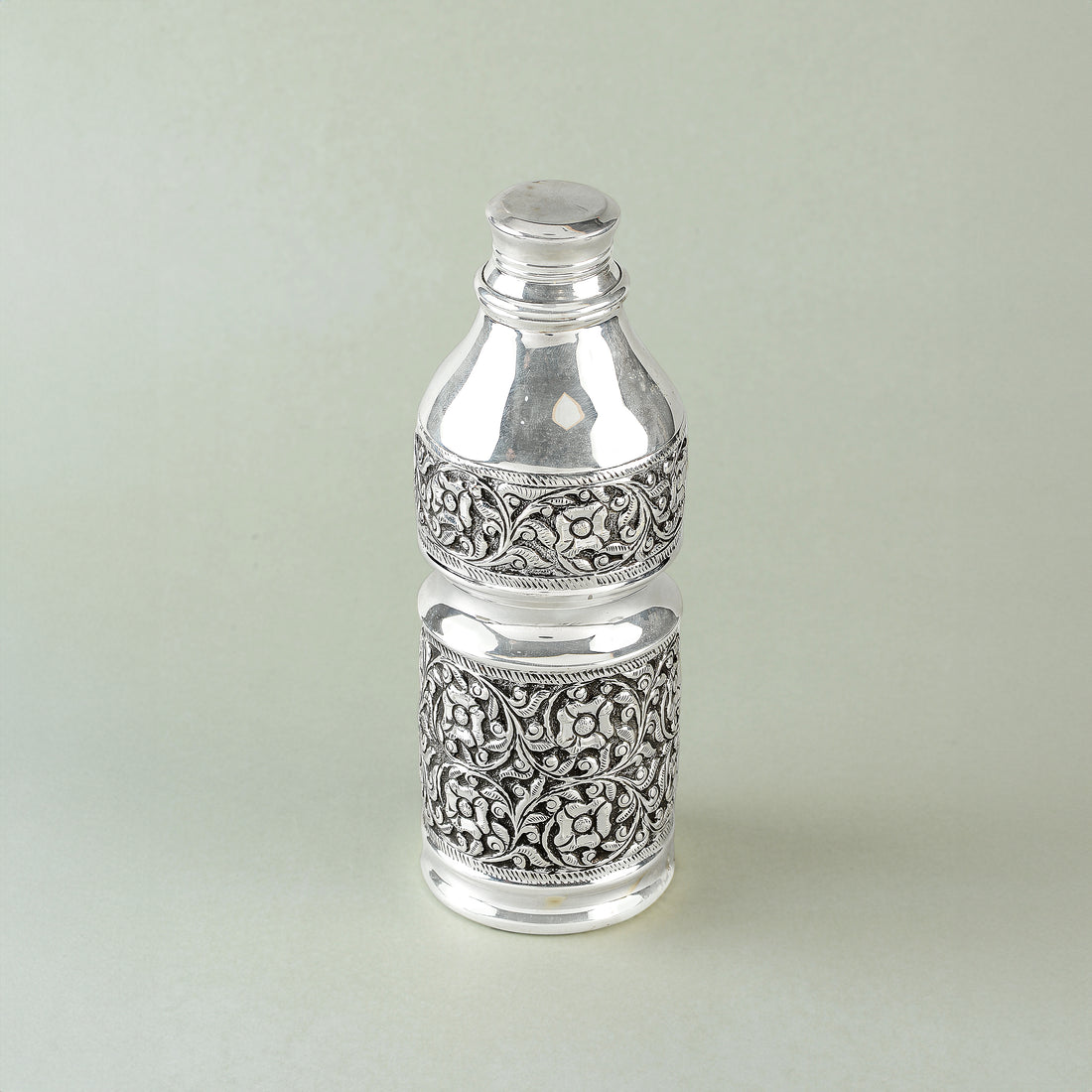 Silver Floral Art Water Bottle - Krishna Jewellers Pearls and Gems