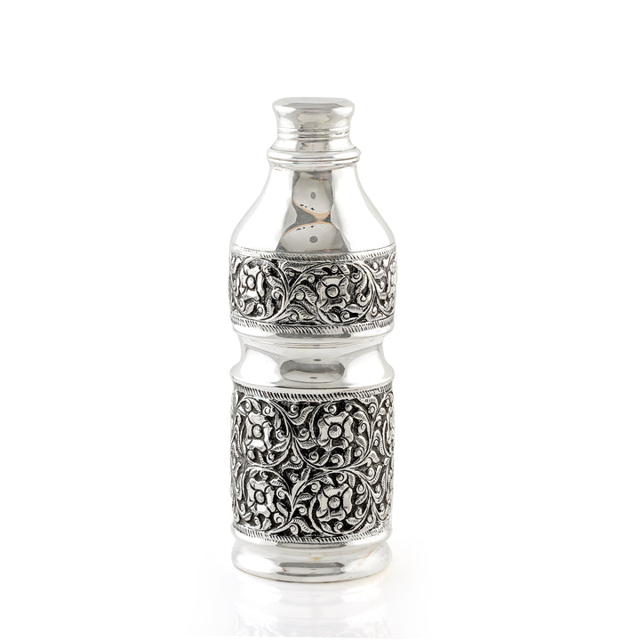 Silver Floral Art Water Bottle - Krishna Jewellers Pearls and Gems