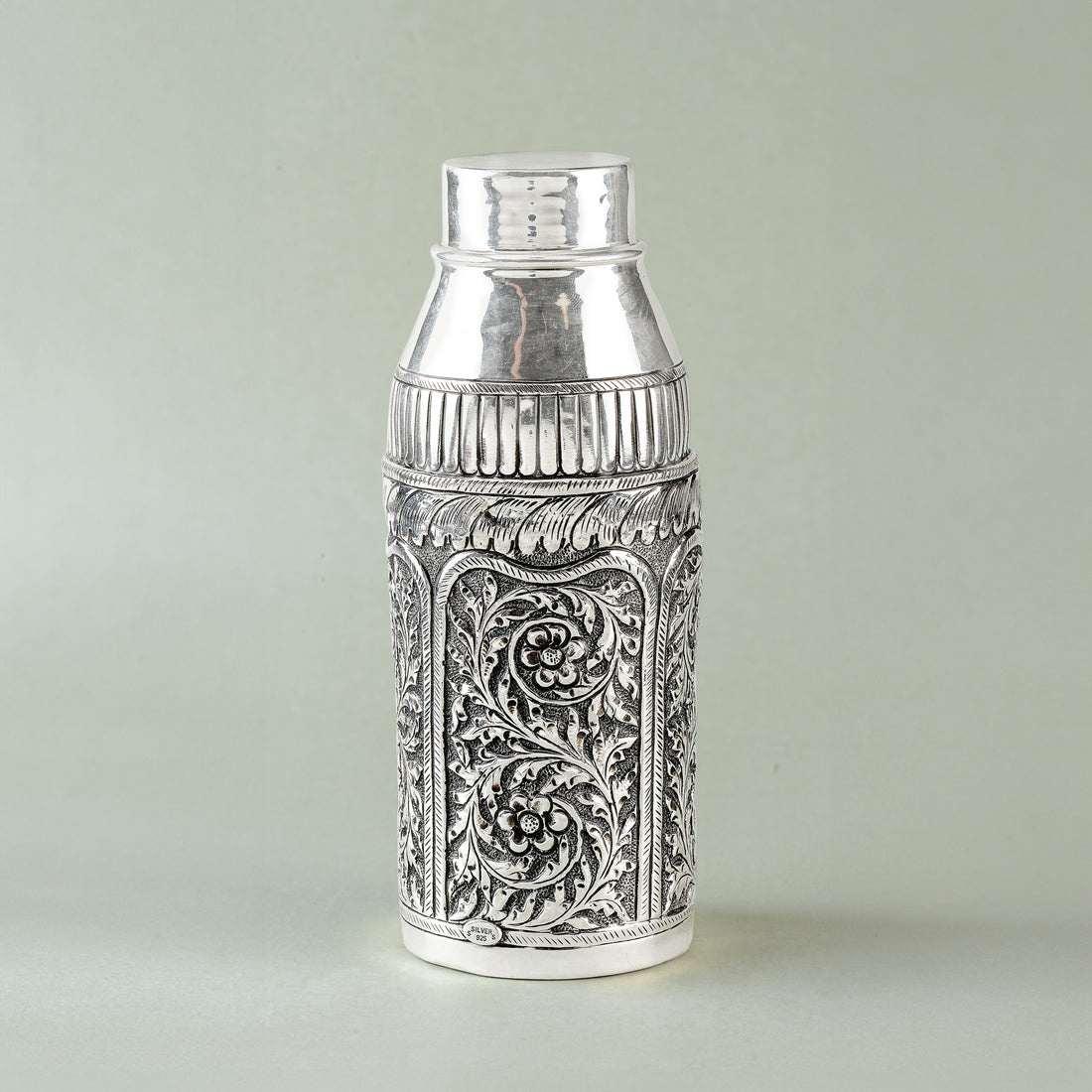 Pure Silver Floral Water Bottle - Krishna Jewellers Pearls and Gems