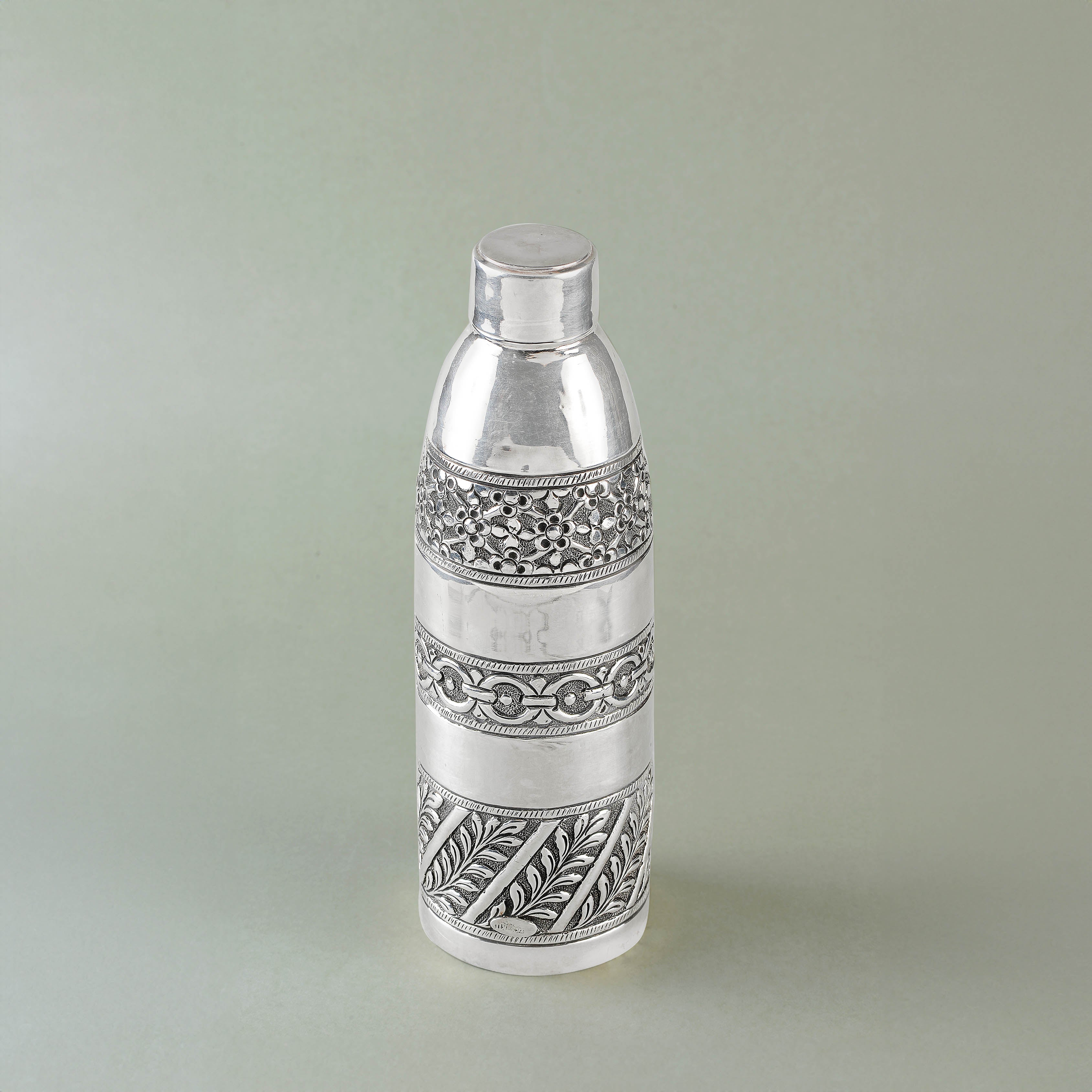 Silver Antique Floral Design Bottle - Krishna Jewellers Pearls and Gems
