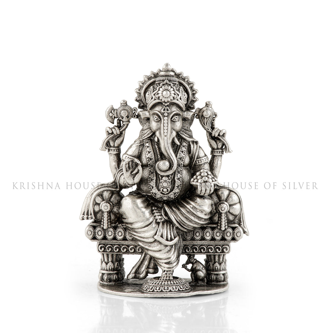 Sterling Silver Ganesh Idol for Home Temple 92.5