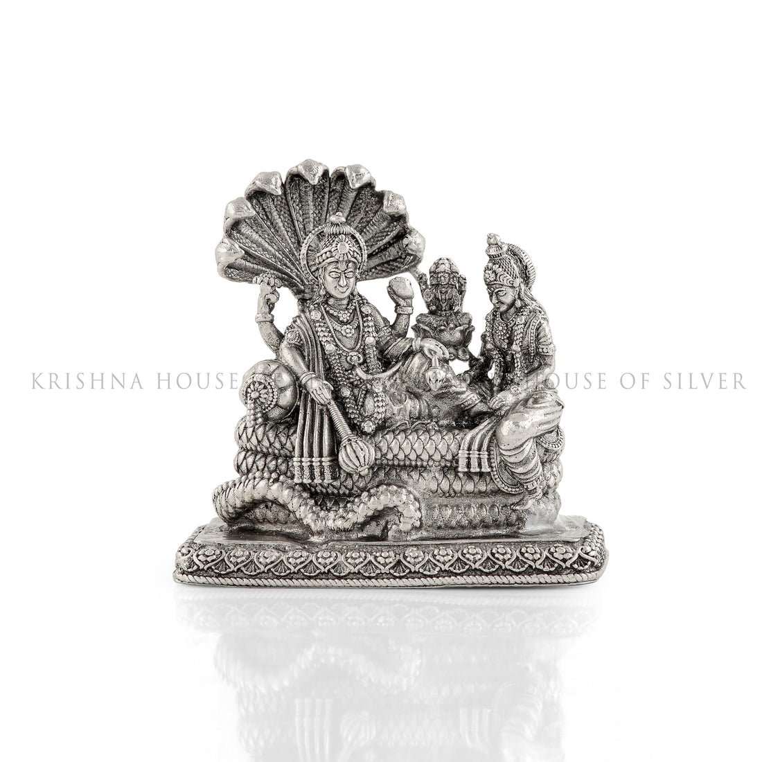 Vishnu Laxmi With Sesha Naga Idol  In Silver