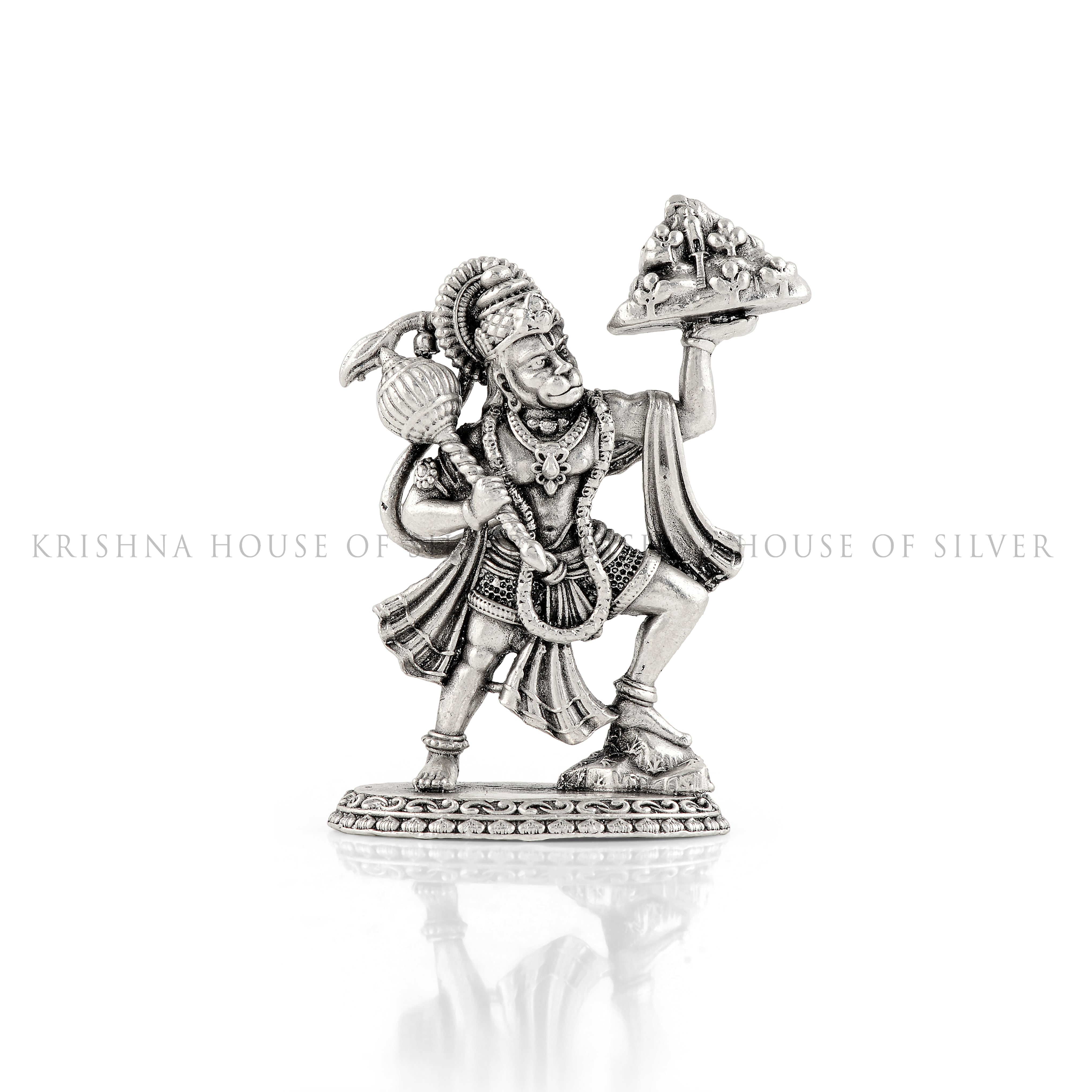 92.5 Silver Pahad Hanuman Statue for Home Altar