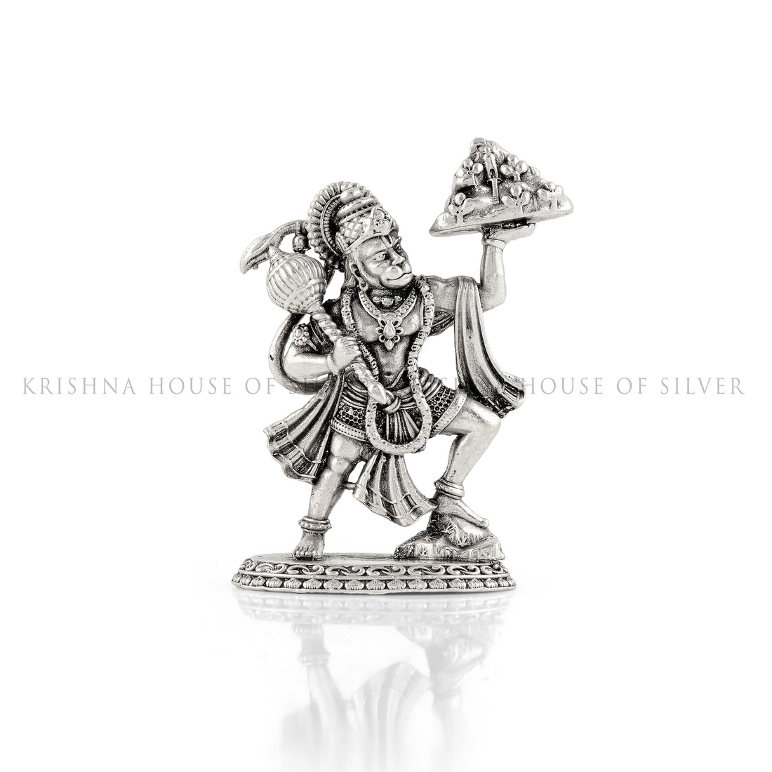 92.5 Silver Pahad Hanuman Statue for Home Altar