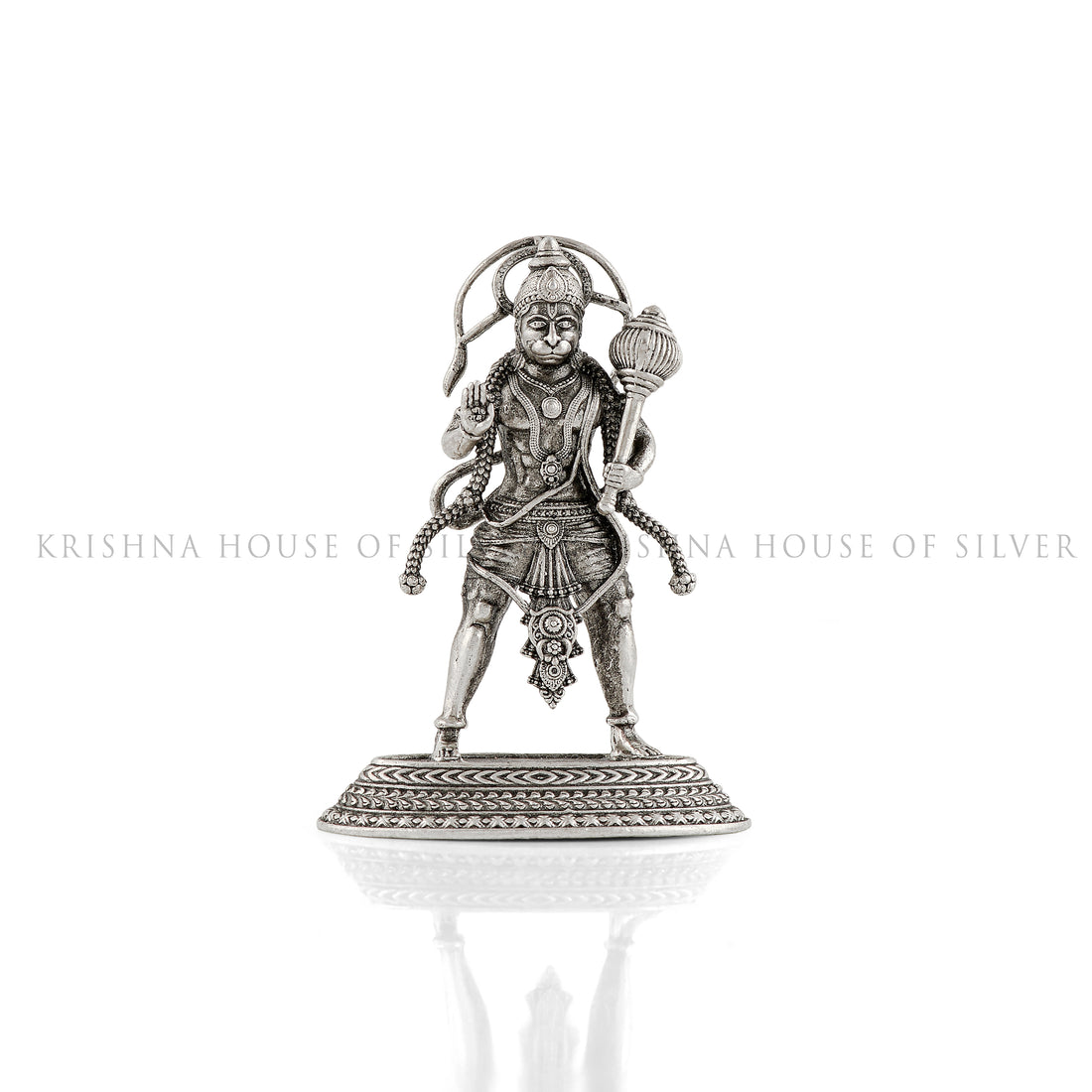 Handcrafted 92.5 Silver Standing Hanuman Idol