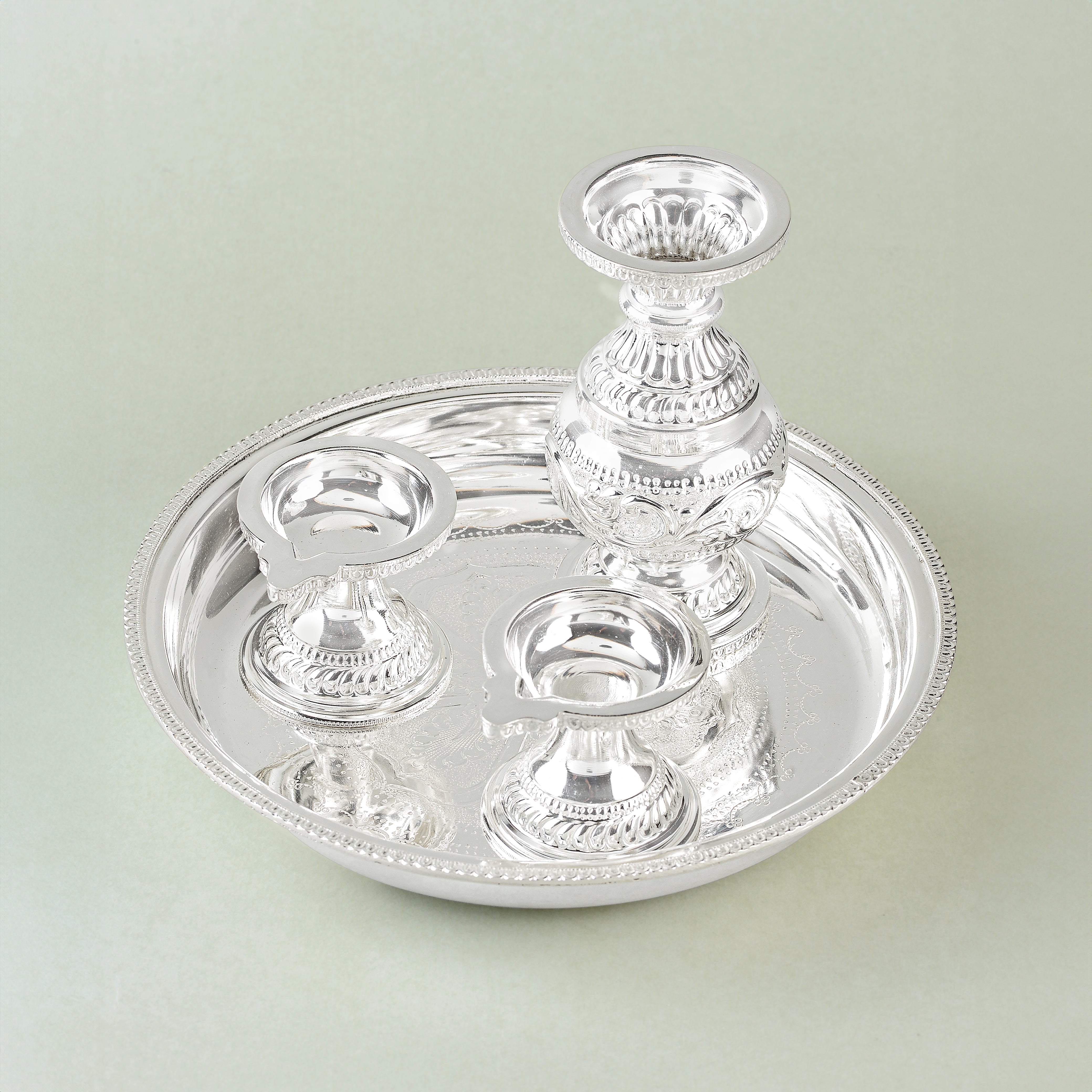Classic Silver Pooja Thali