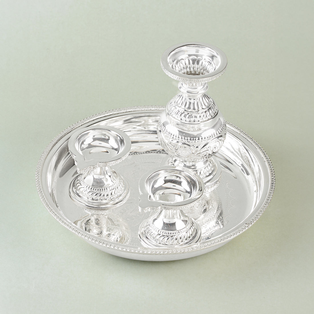Classic Silver Pooja Thali