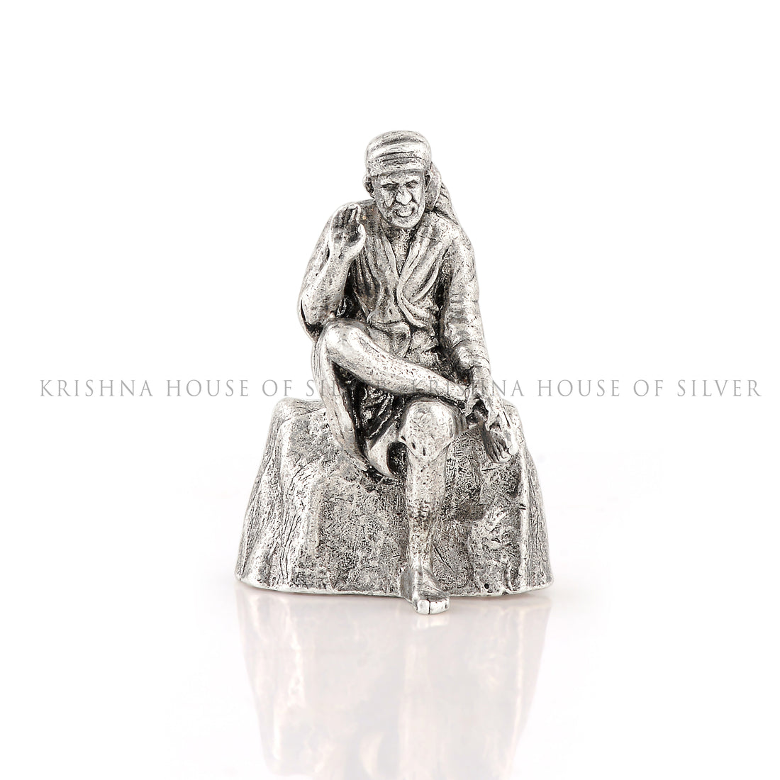 Silver Shridi Sai Baba idol - Krishna Jewellers Pearls and Gems