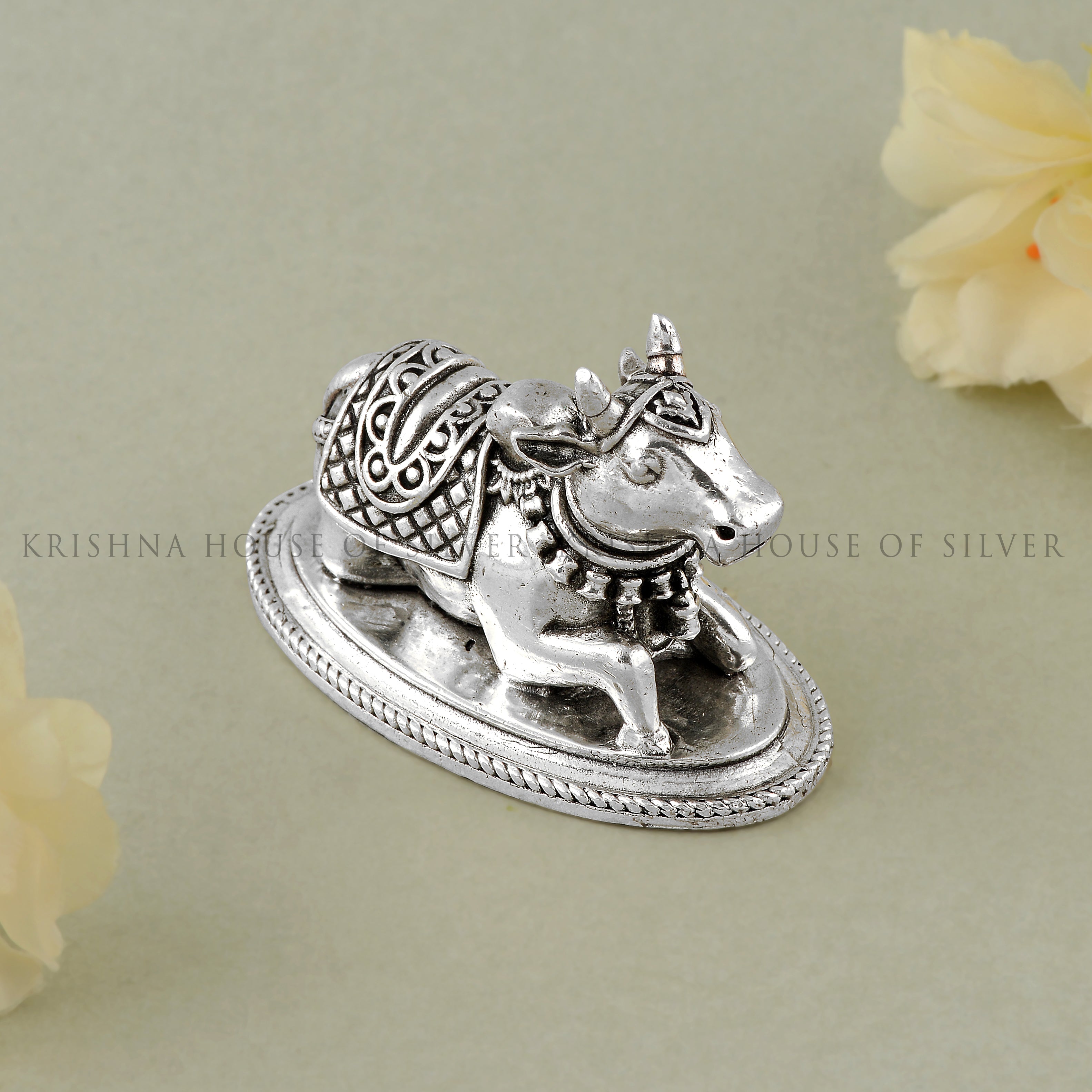 Silver Nandi Idol - Vahana of Lord Shiva