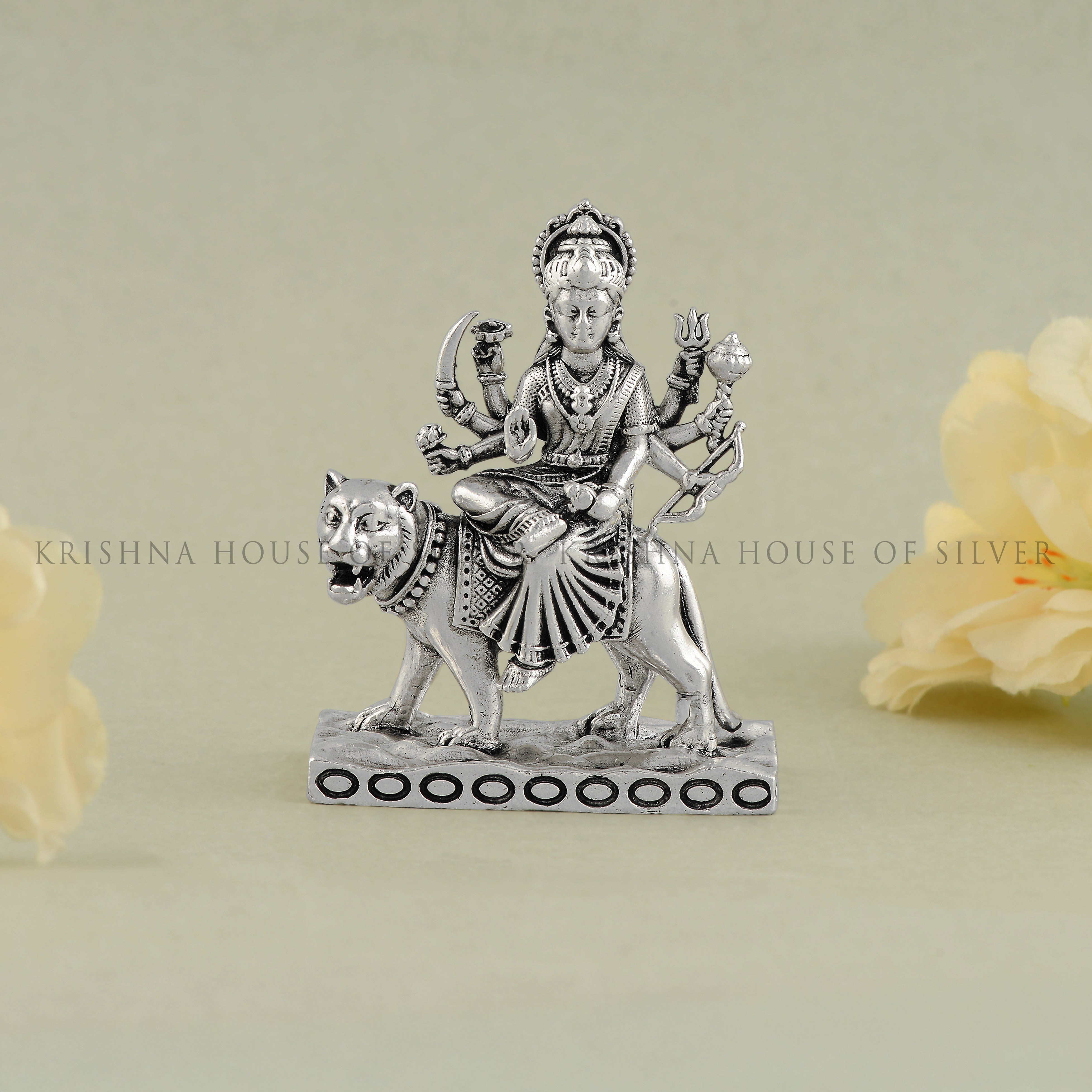 Goddess Durga in Silver