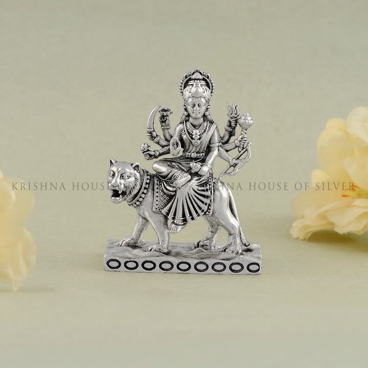 Goddess Durga in Silver