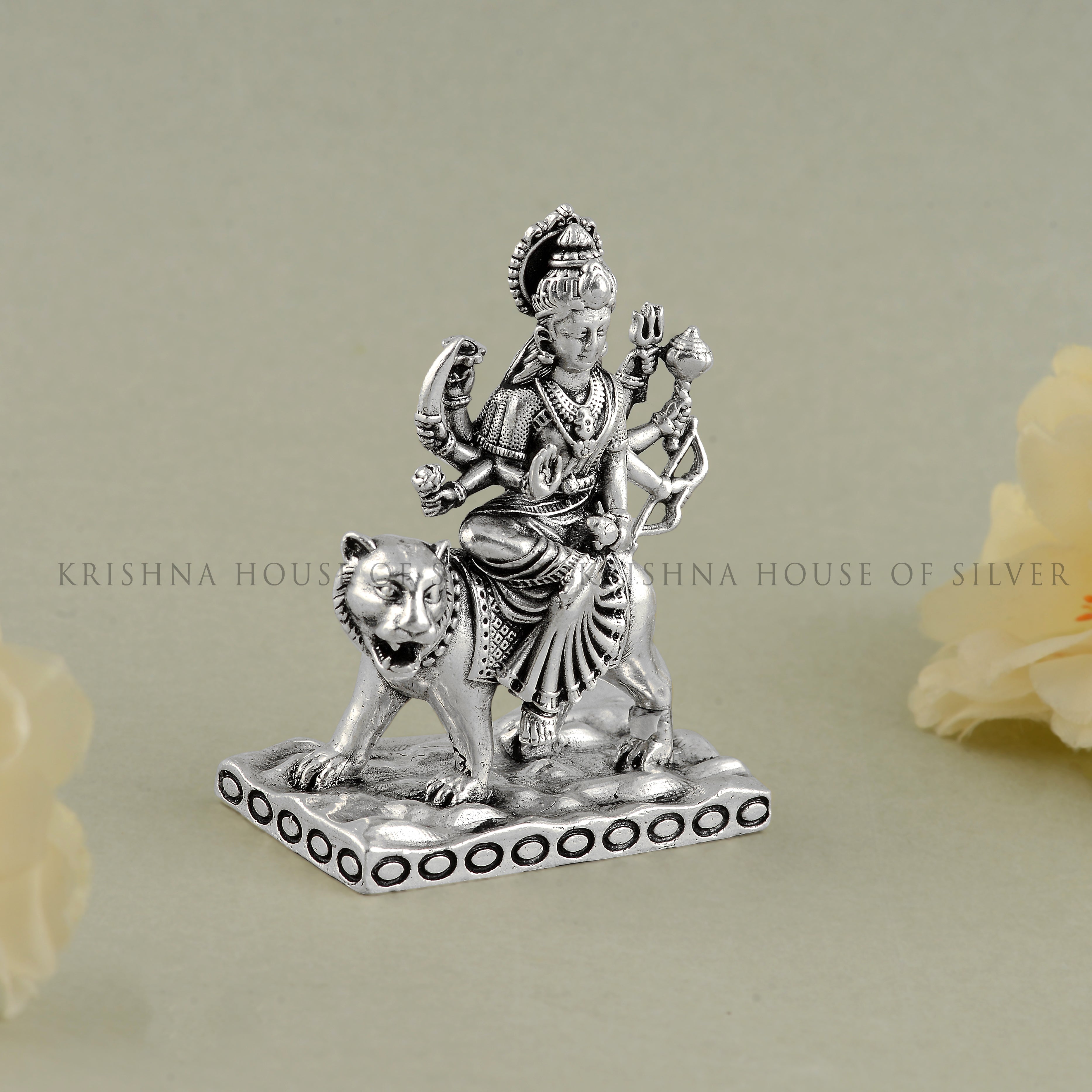 Goddess Durga in Silver