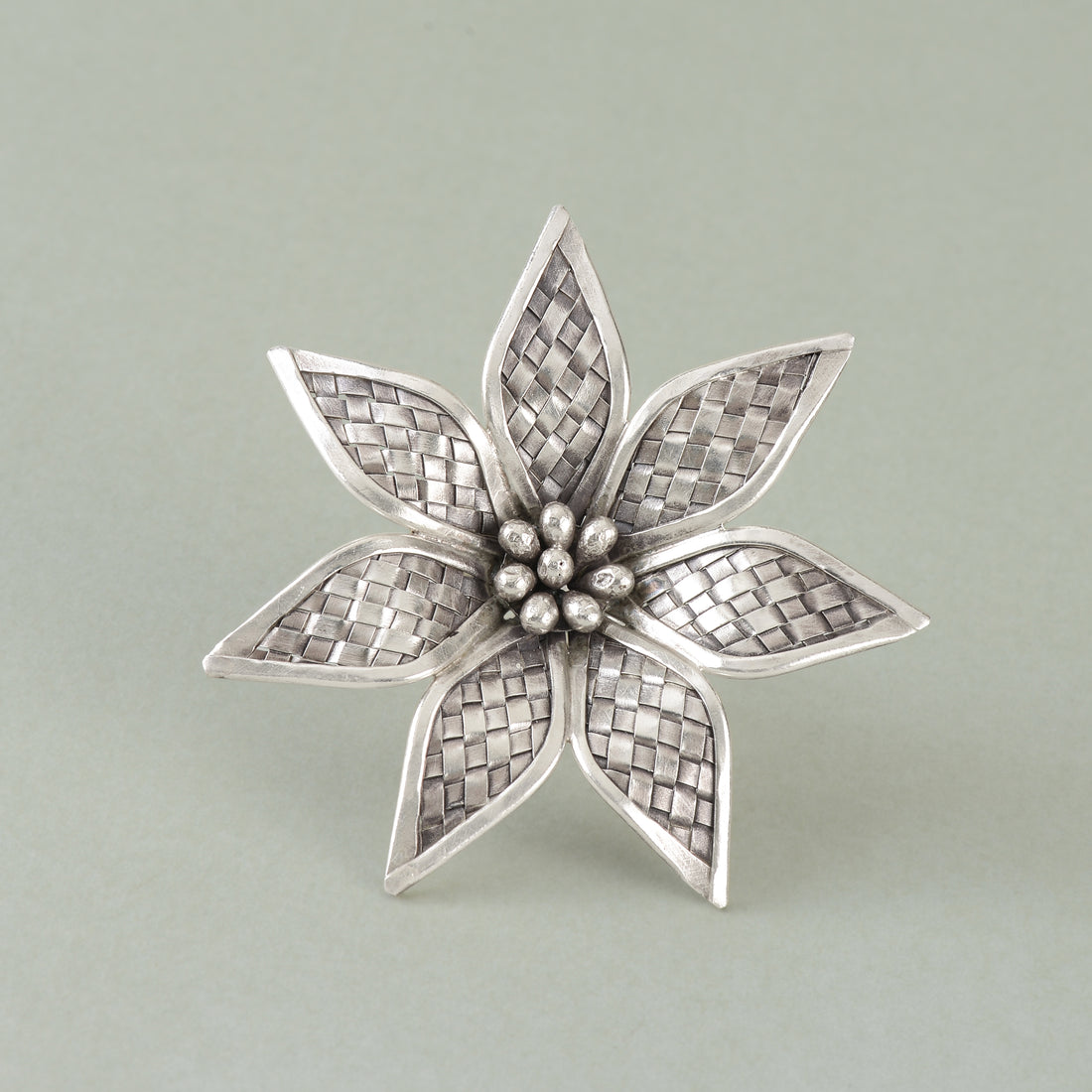 Flower-Themed Silver Tissue Holder