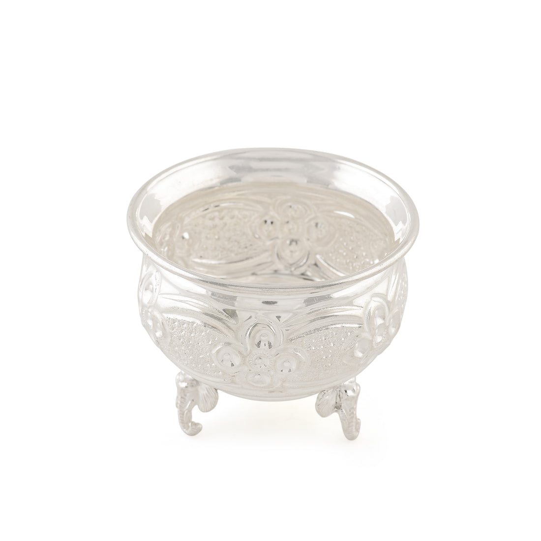 Silver Bowl with Three Elephant Legs Design