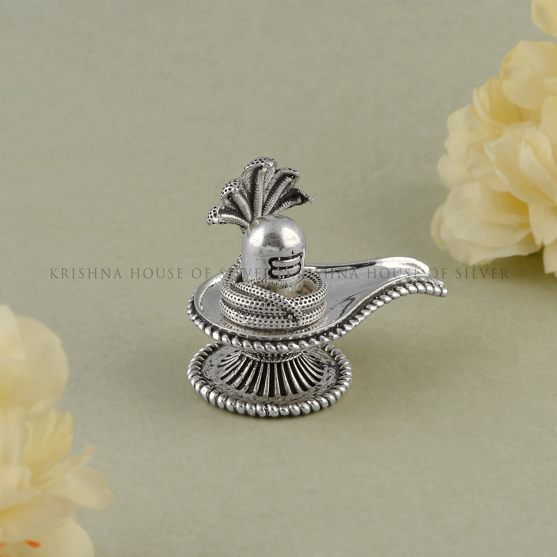 Divine Silver Shivling With Sheshnag
