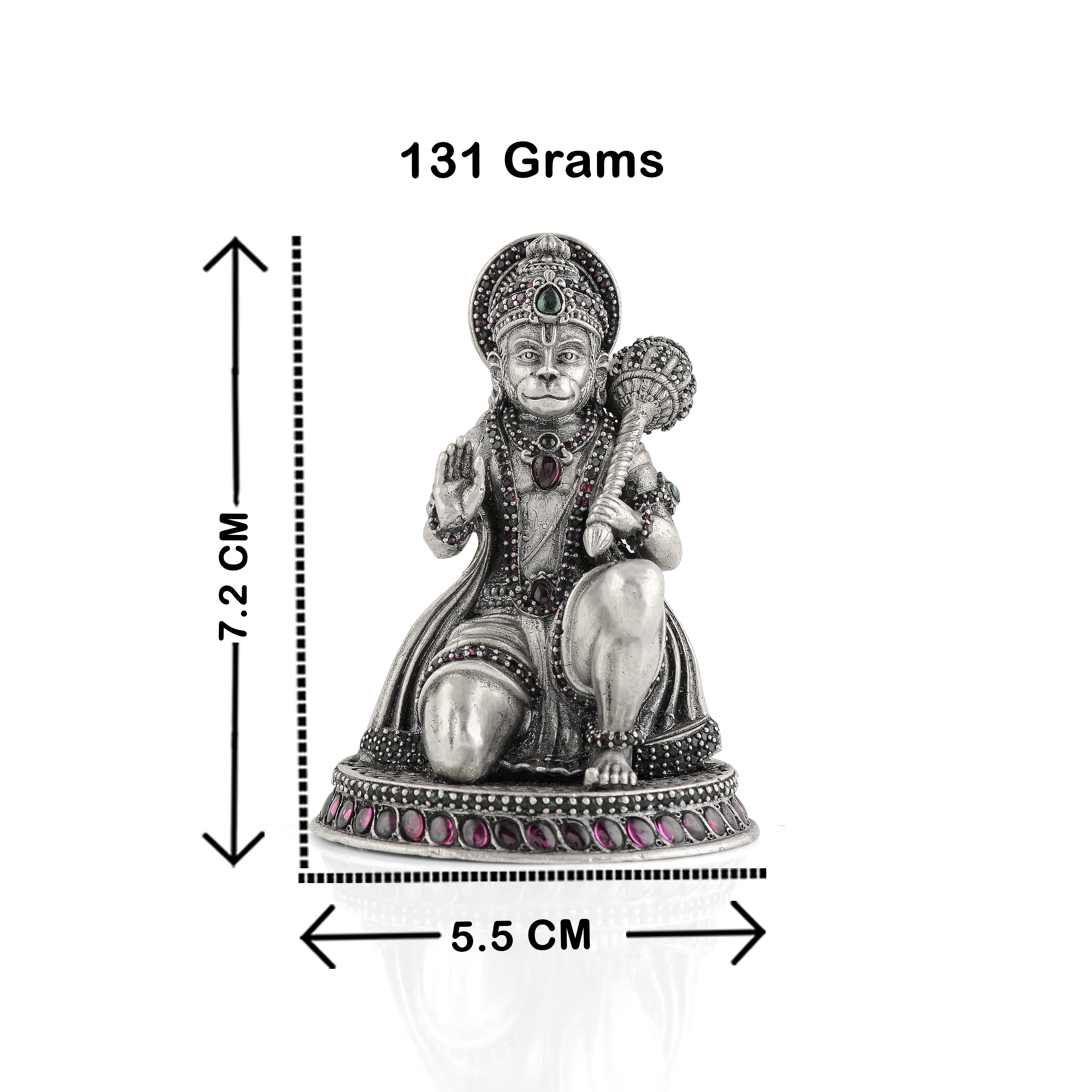 Antique Silver Bajrangbali Idol