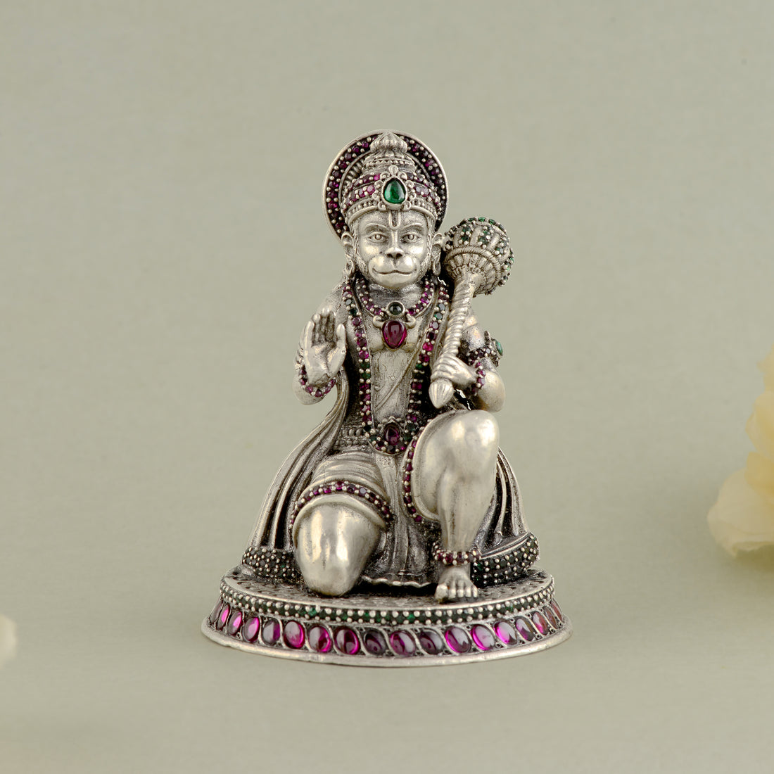 Antique Silver Bajrangbali Idol