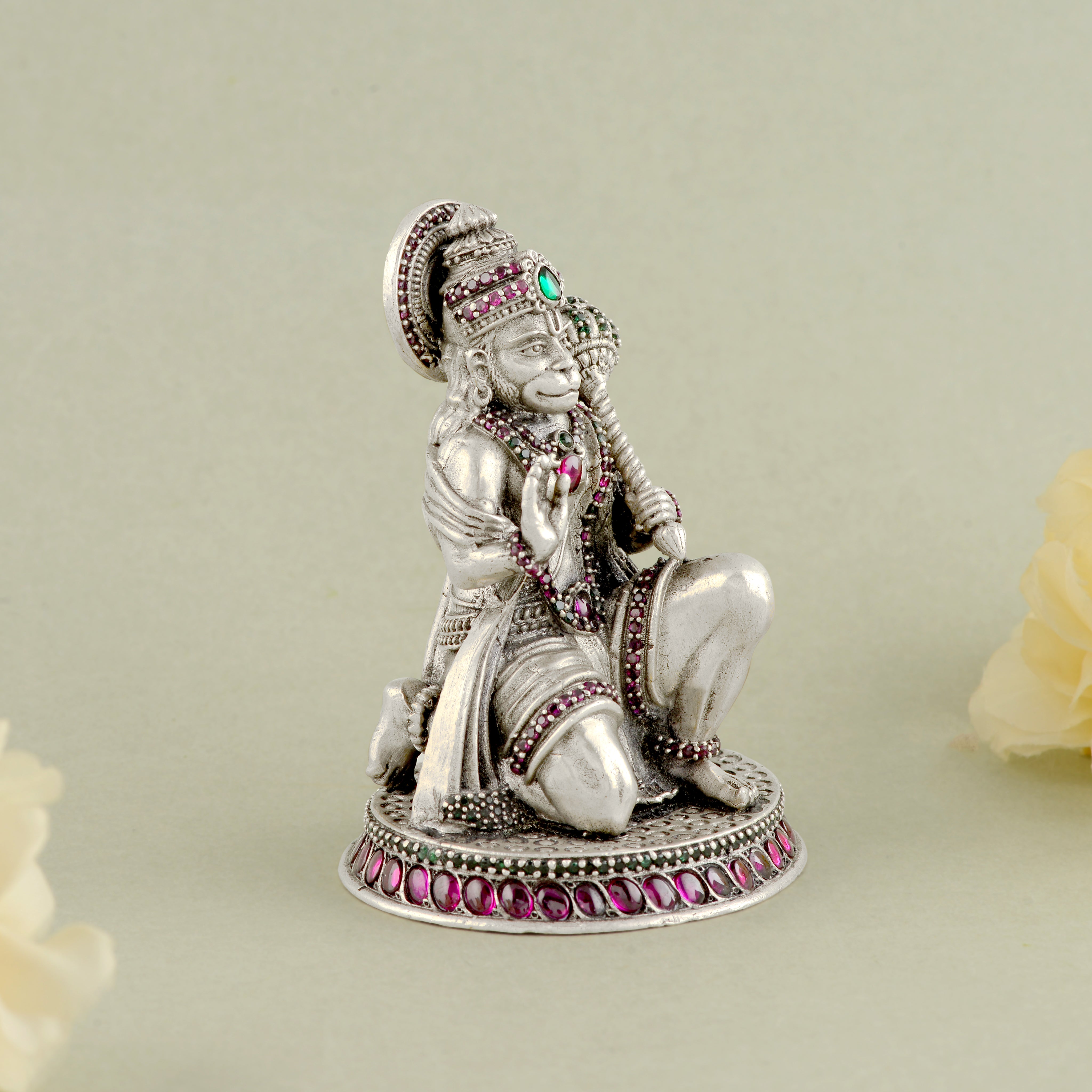 Antique Silver Bajrangbali Idol