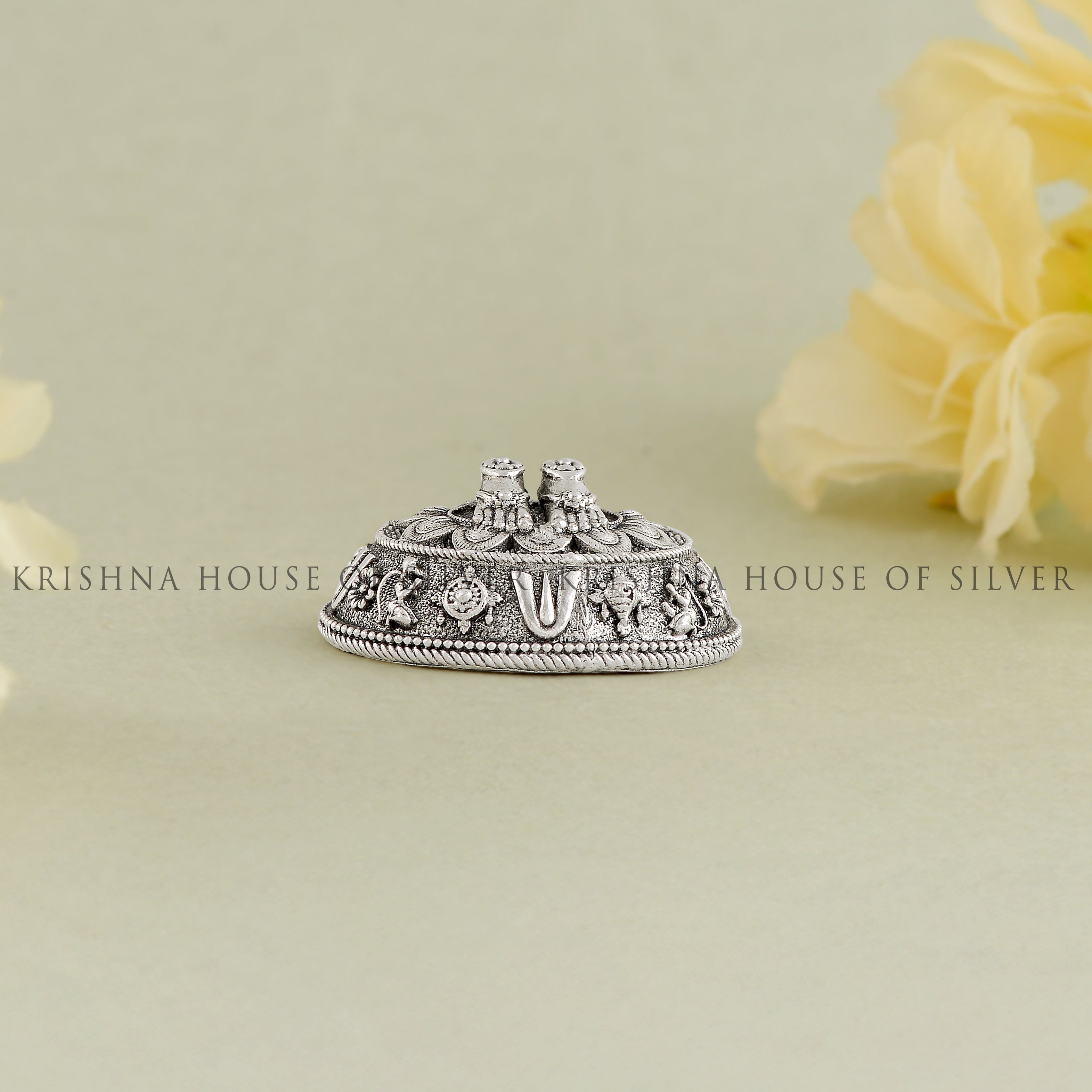 Silver Venkateshwara Swamy Padalu Crafted from Antique 92.5 Silver