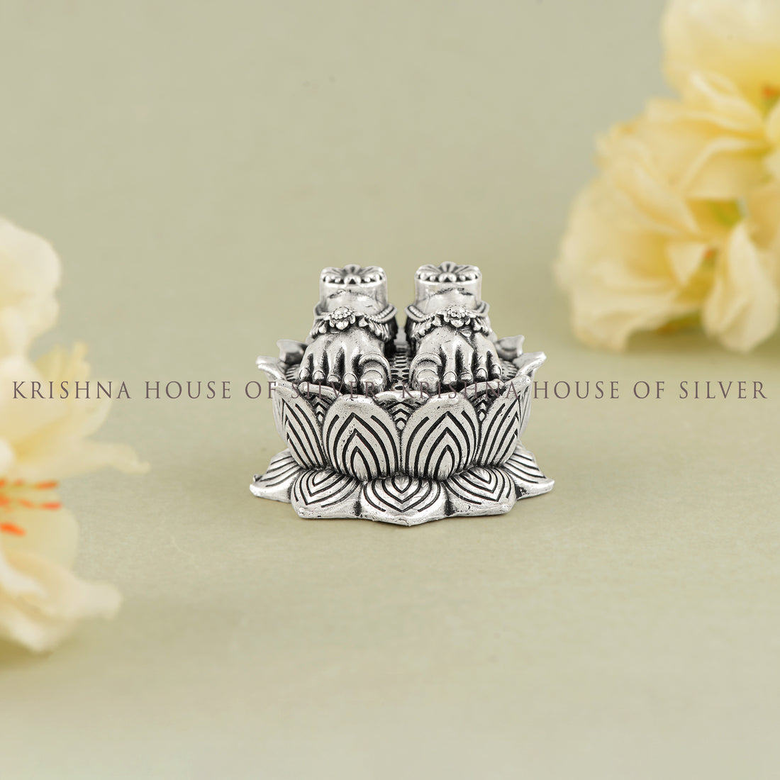 92.5 Silver Lakshmi Charan (Lotus Base)