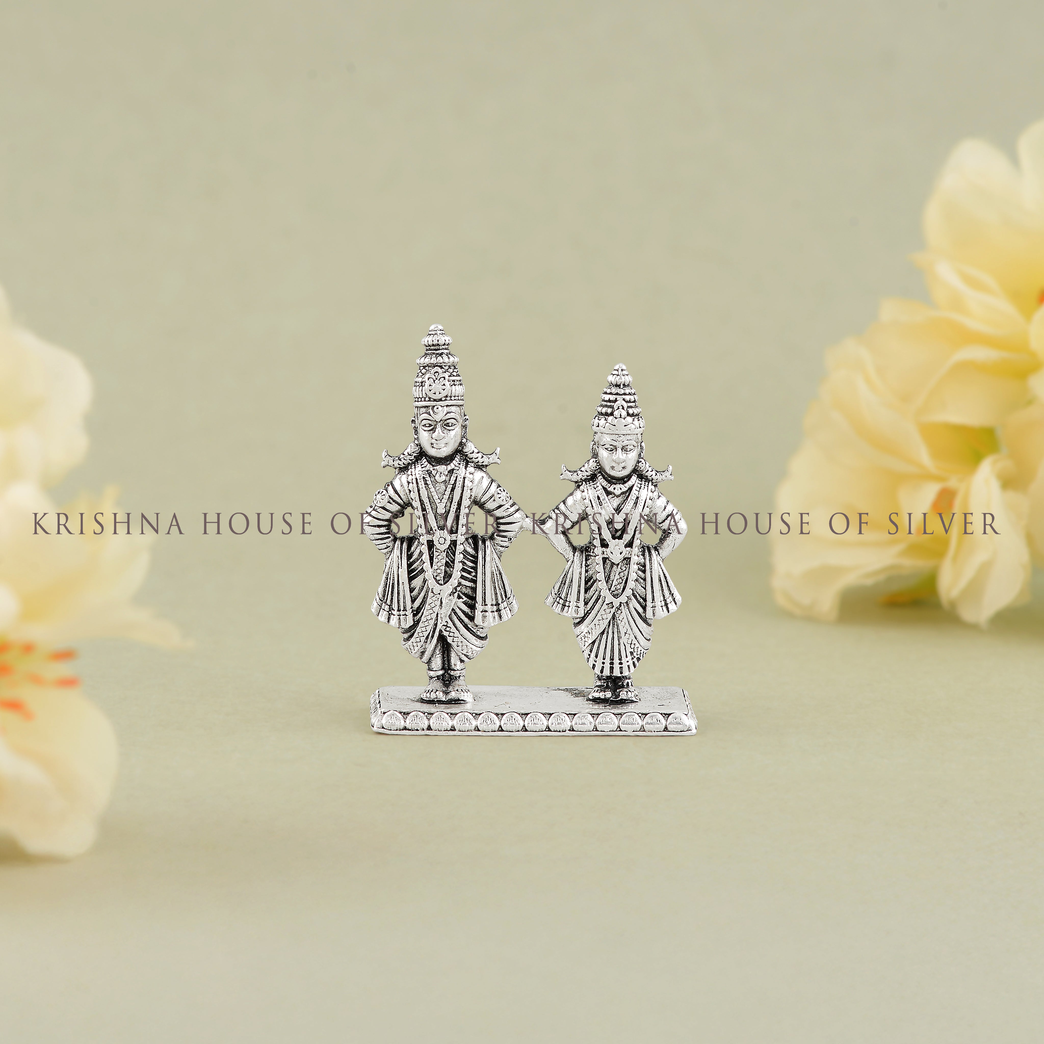 Silver Vithal and Rukmini Idol