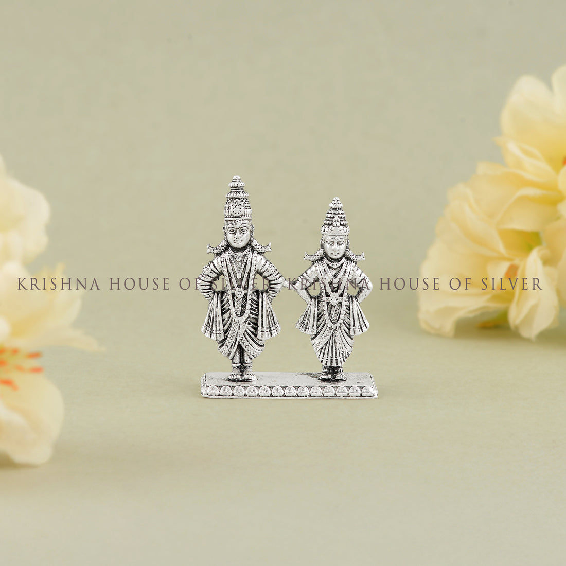 Silver Vithal and Rukmini Idol