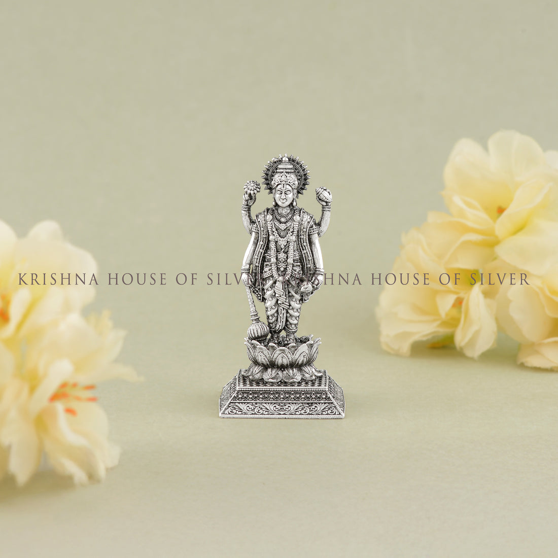 Elegant Silver Lord Vishnu Murthy Idol