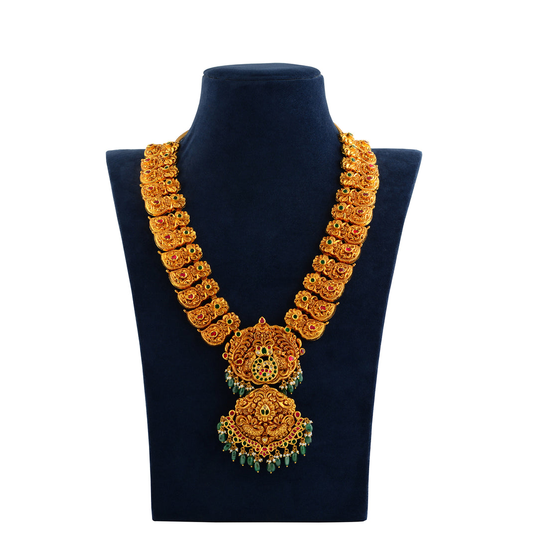 22K Gold Mango Haar Necklace Traditional South Indian Jewelry