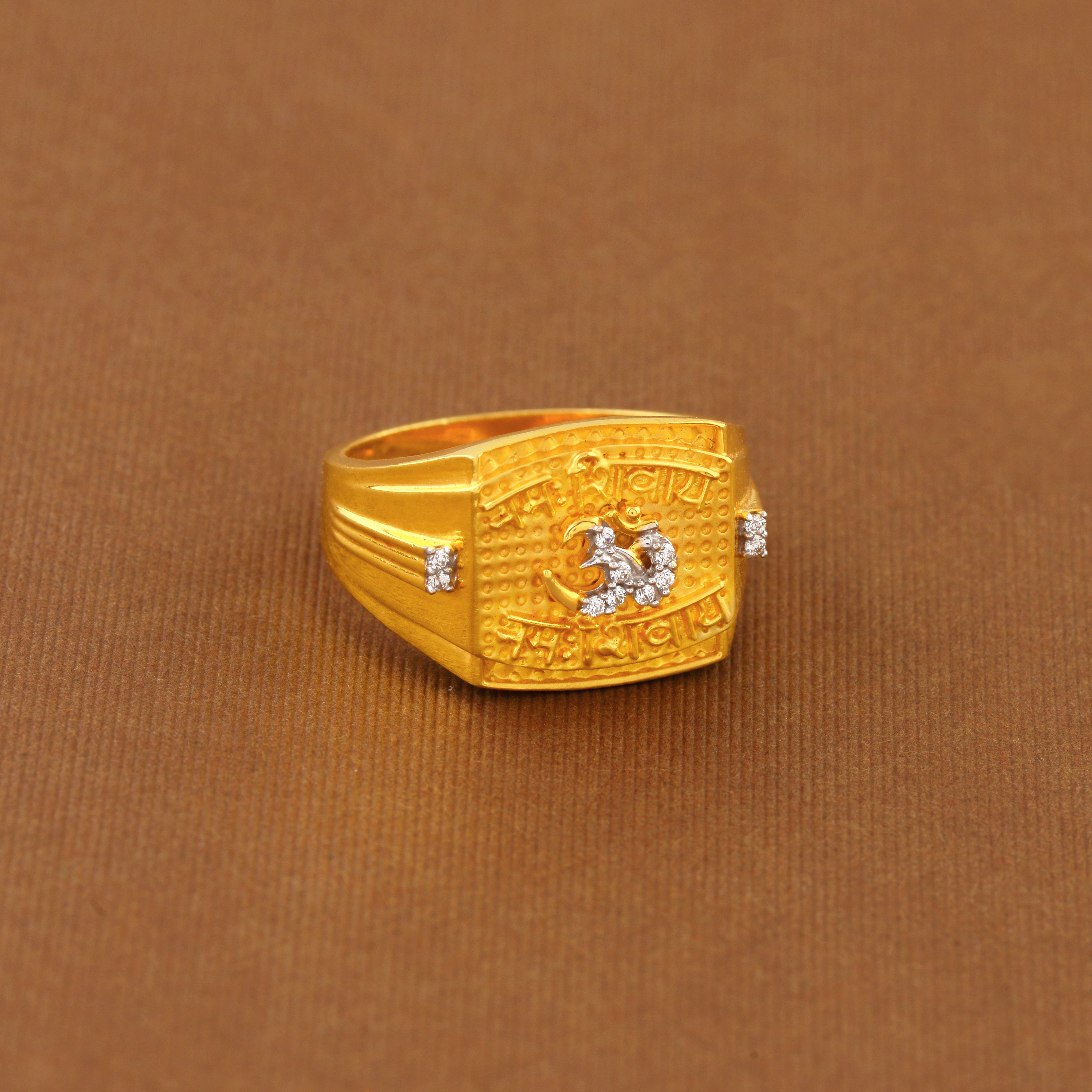 22K Gold Finger Ring in OM Motif - Krishna Jewellers Pearls and Gems