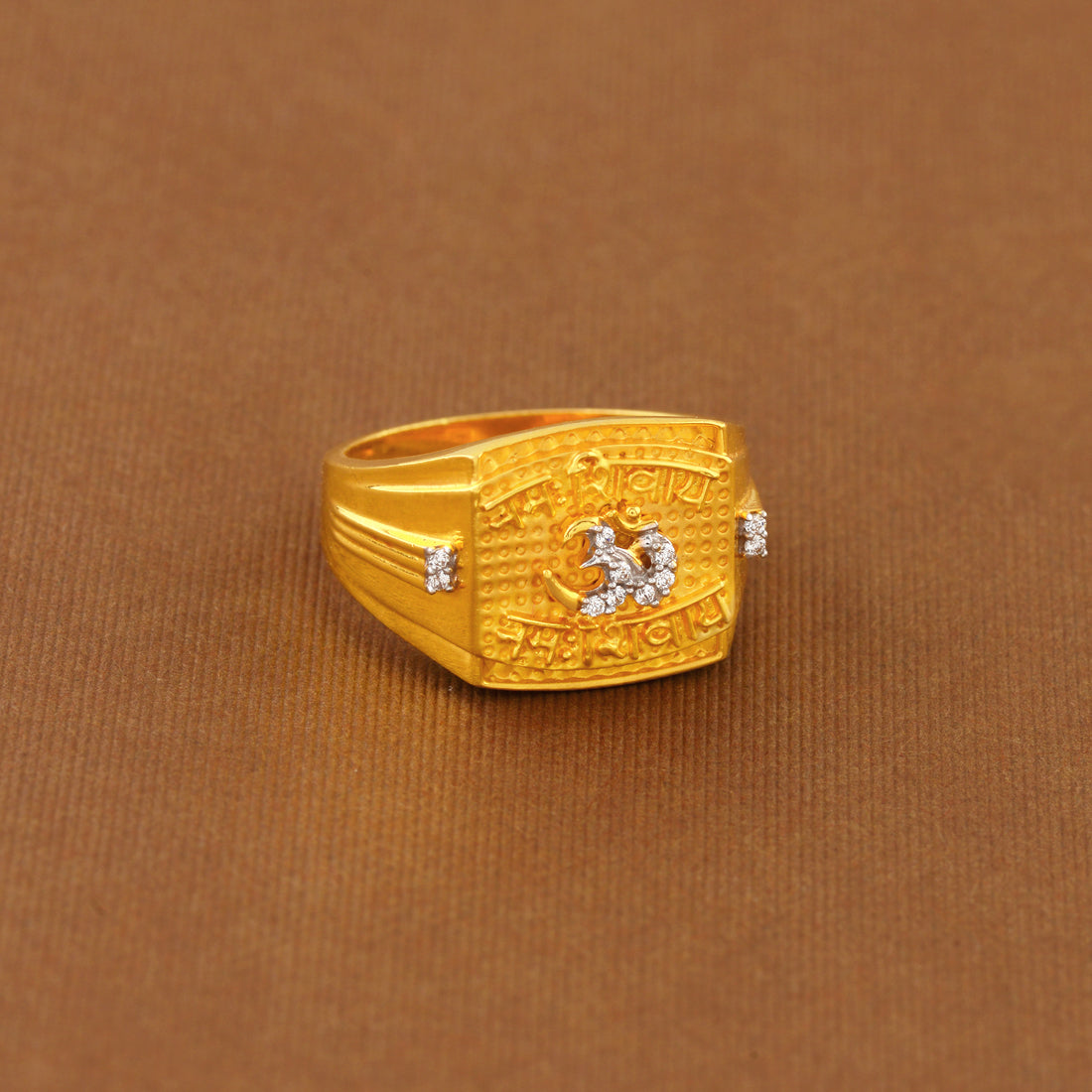 22K Gold Finger Ring in OM Motif - Krishna Jewellers Pearls and Gems