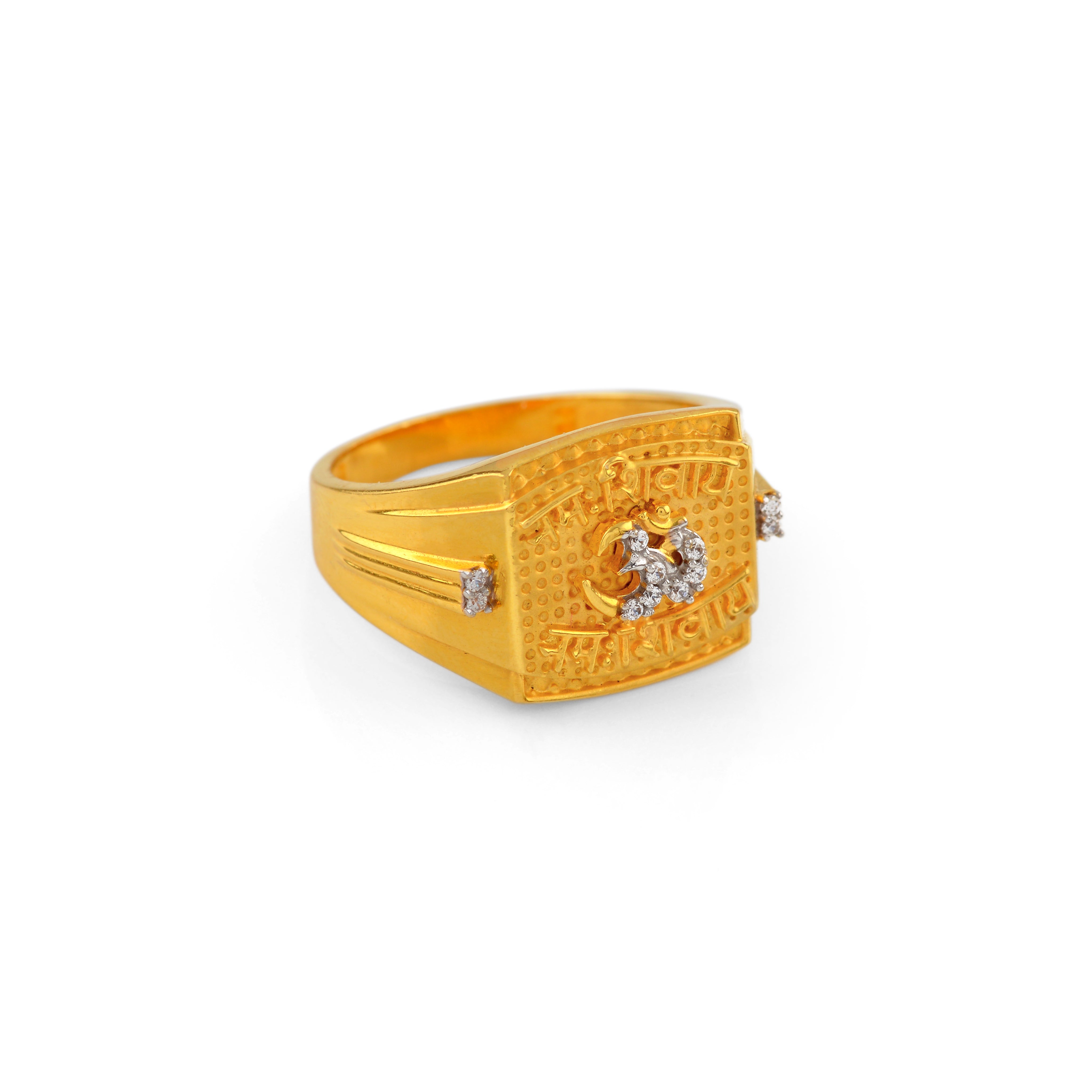 22K Gold Finger Ring in OM Motif - Krishna Jewellers Pearls and Gems