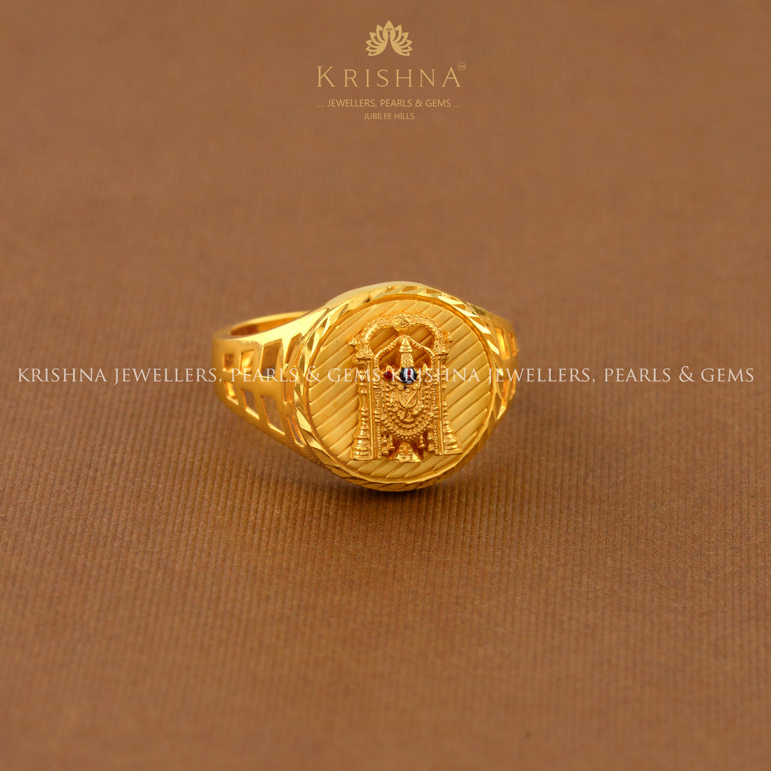 Balaji Gold Ring in 22K - Krishna Jewellers Pearls and Gems