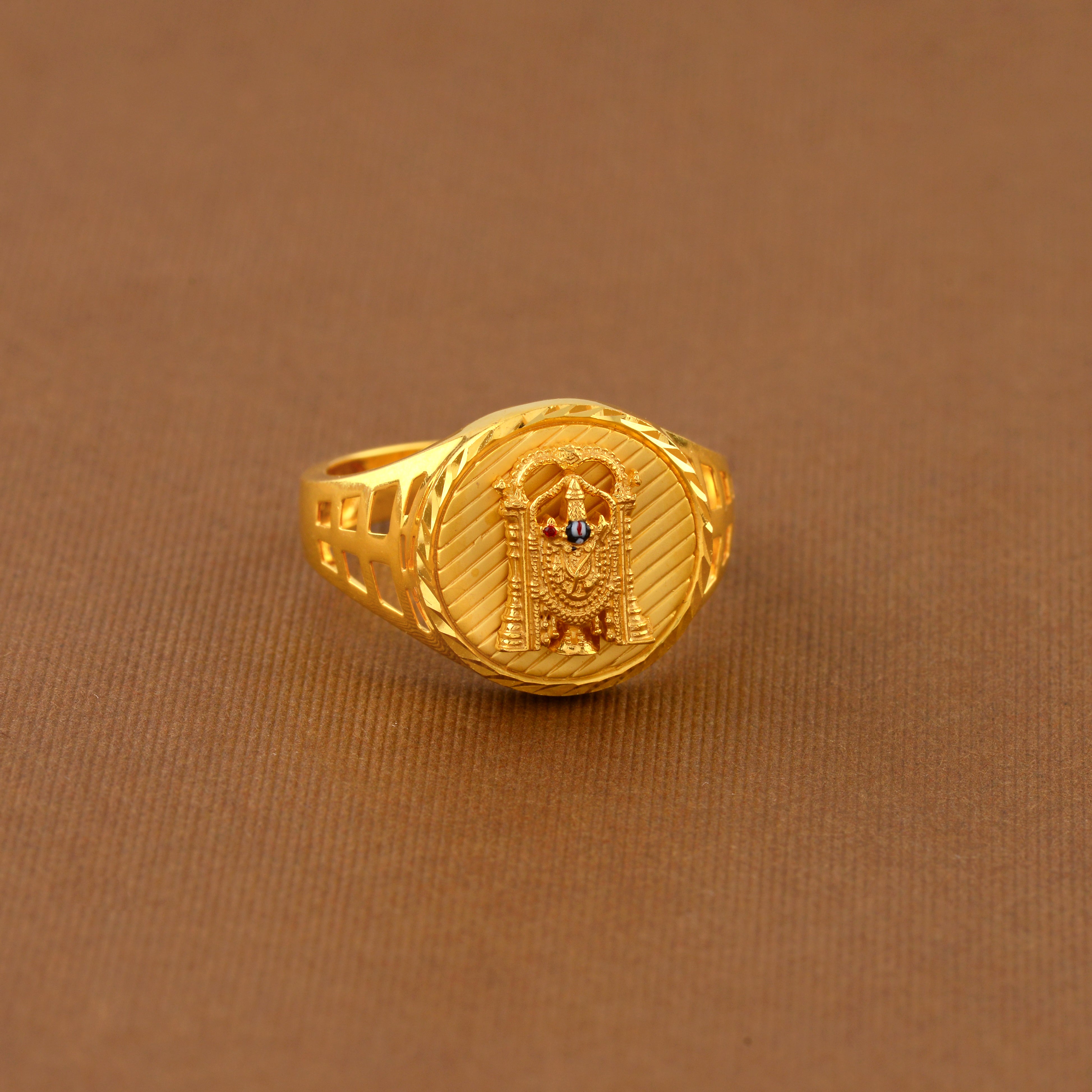Balaji Gold Ring in 22K - Krishna Jewellers Pearls and Gems